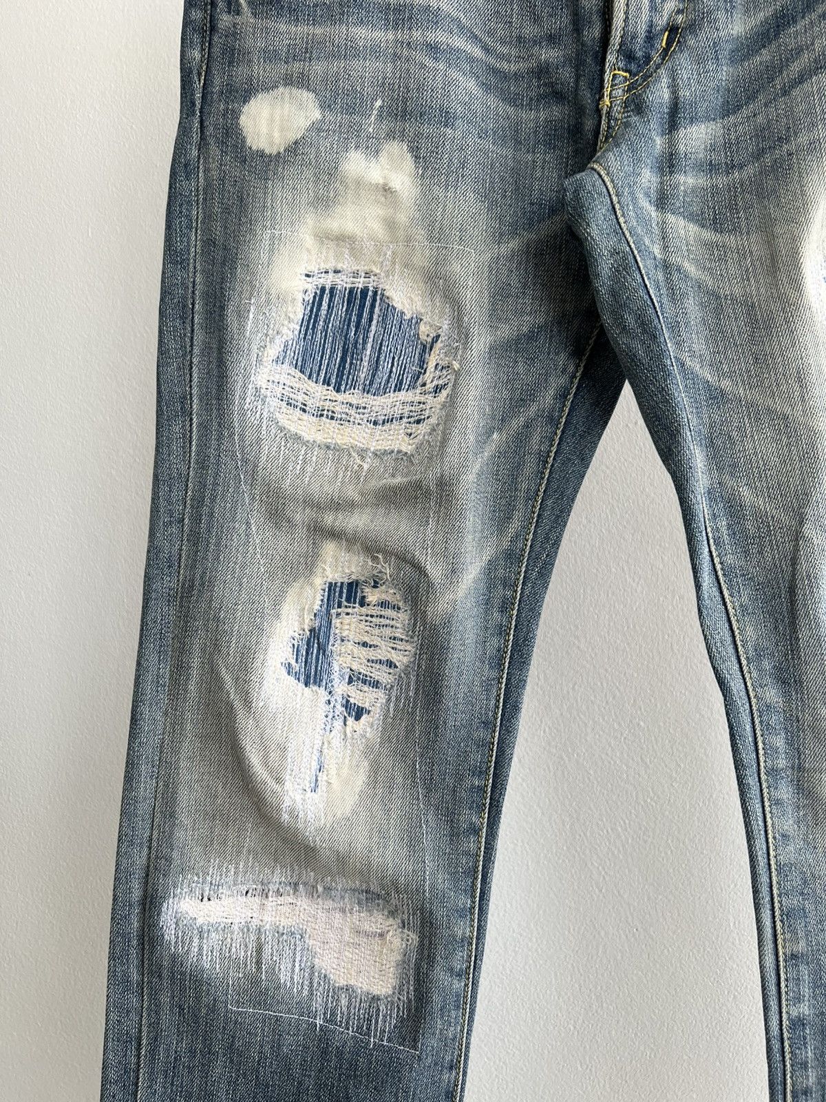 Vintage Thrashed Duras Repair Denim Pants like Number(n)ine Size US 30 / EU 46 - 3 Thumbnail