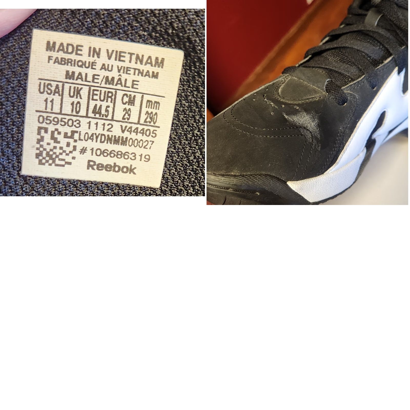 Reebok REEBOK Kamikaze 2 Retro 2013 Shoes Men 11 Black White Sneakers Mid Top V44405 Size US L / EU 52-54 / 3 - 9 Thumbnail