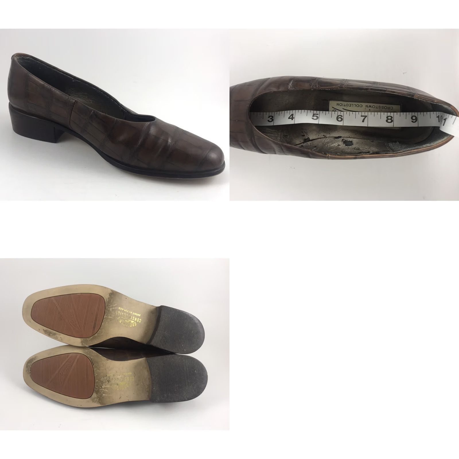 Vintage CARESSA CROSSTOWN COLLECTION WOMENS SIZE 8 CLASSIC PUMPS HEELS BROWN LEATHER Size US 8 / IT 38 - 8 Thumbnail