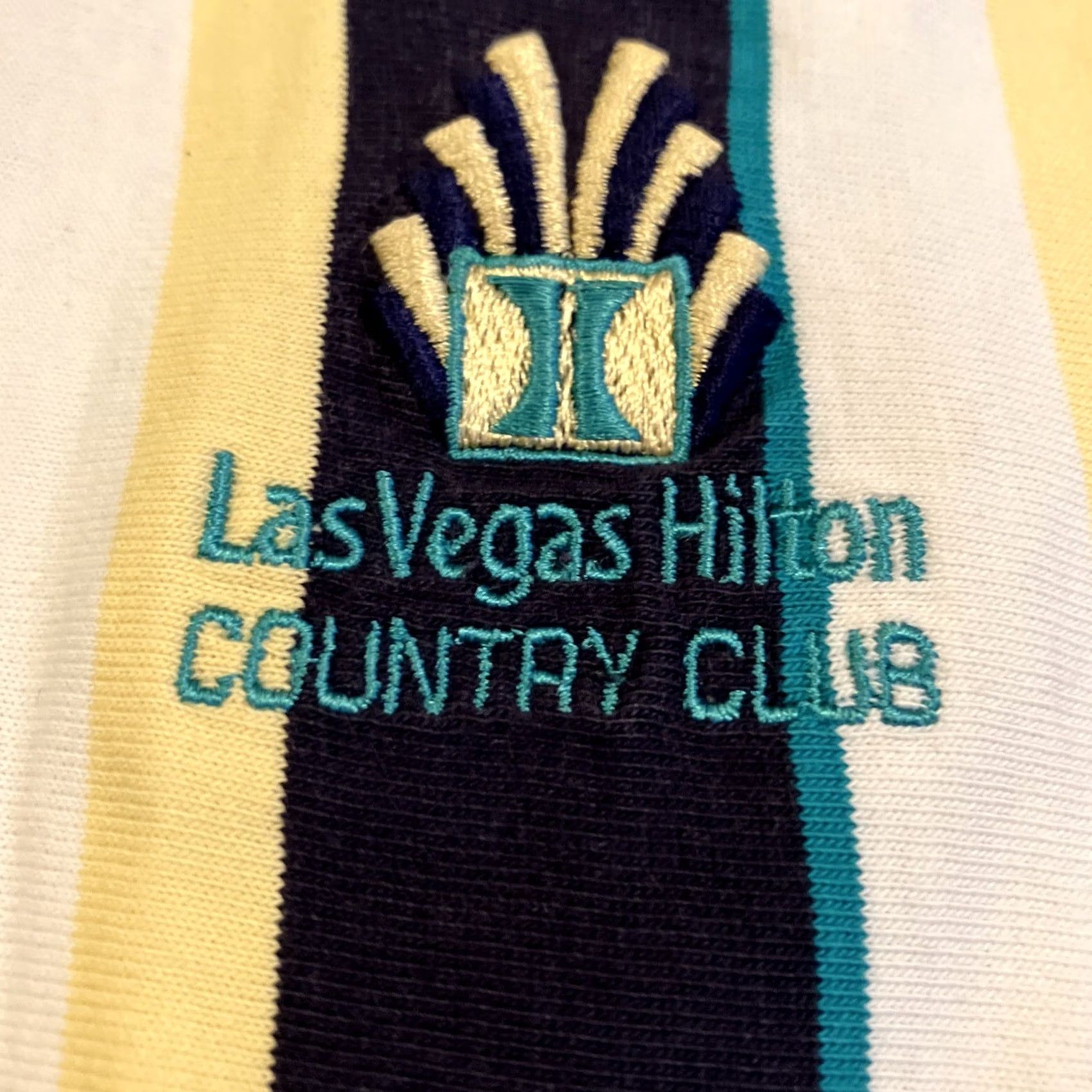 Cutter & Buck VINTAGE Cutter & Buck Golf Polo Mens XL Blue Striped Collared Short Sleeve Las Vegas Hilton Country Club Casino All? Size US XL / EU 56 / 4 - 2 Thumbnail