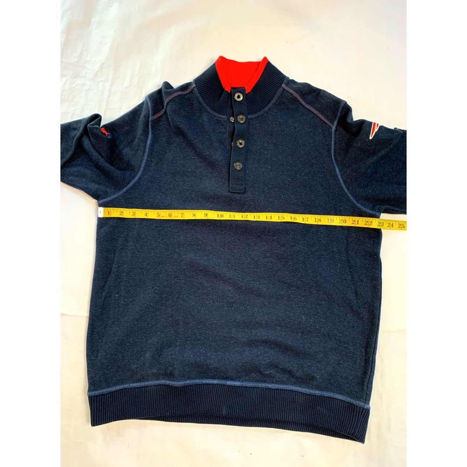 Tommy Bahama VINTAGE Tommy Bahama Sweater Mens M Blue New England Patriots Snap Buttons Pullover Size US M / EU 48-50 / 2 - 7 Thumbnail