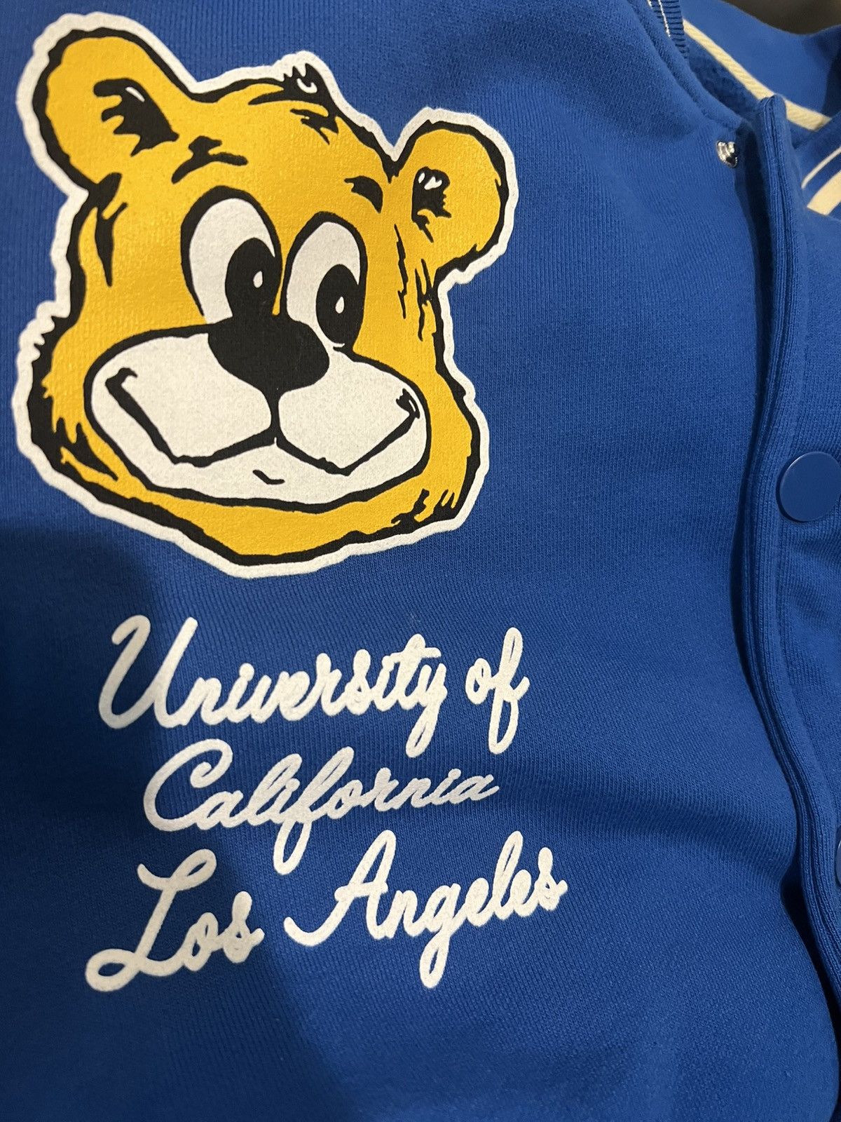 Highsnobiety × Market UCLA x Market x Highsnobiety Fleece Varsity Jacket - Blue Size US XL / EU 56 / 4 - 8 Thumbnail