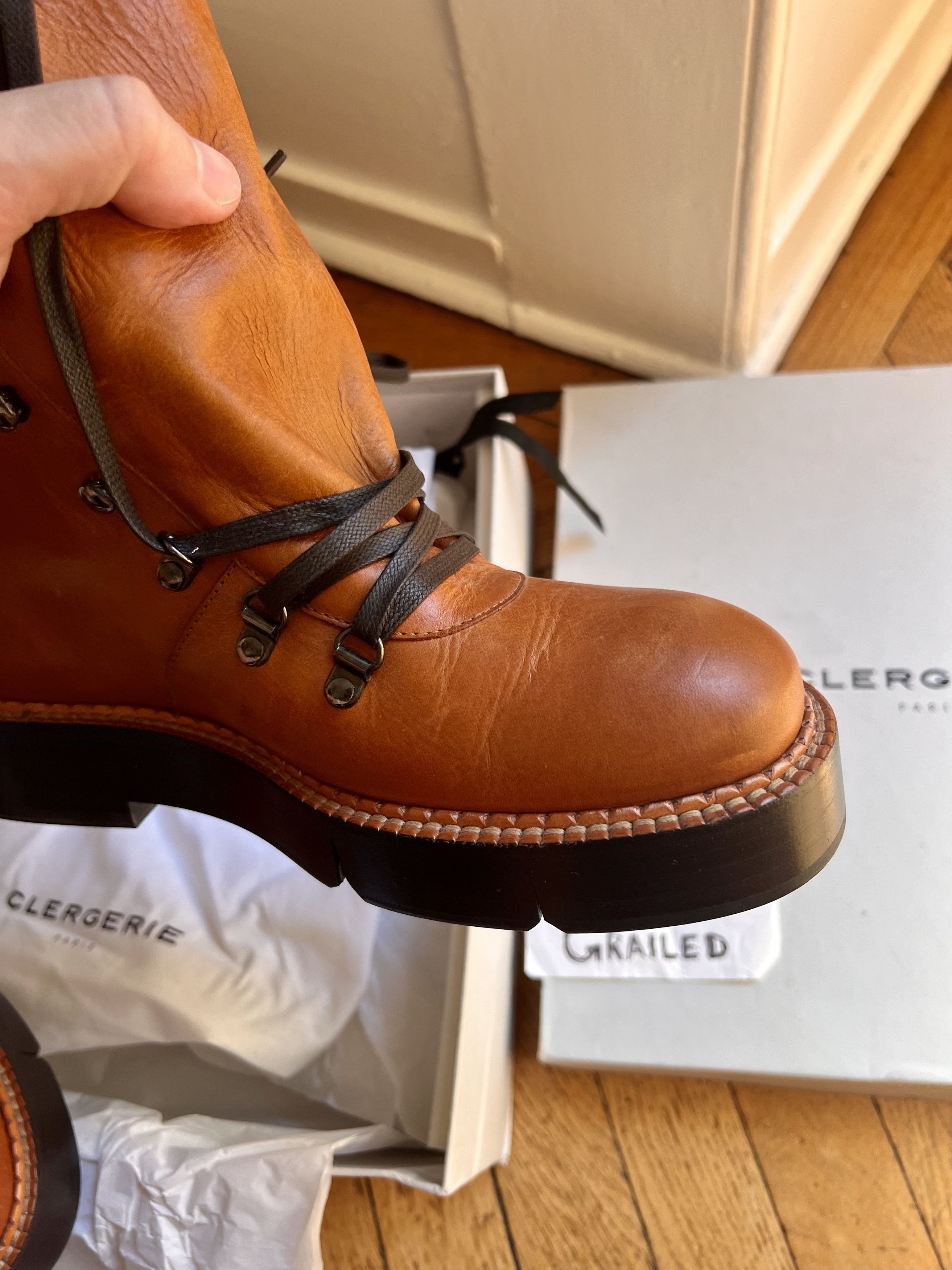 Designer × Saint Laurent Paris Clergerie Paris Callum Boot on Goodyear welt on PLATFORM Size US 8 / EU 41 - 15 Thumbnail