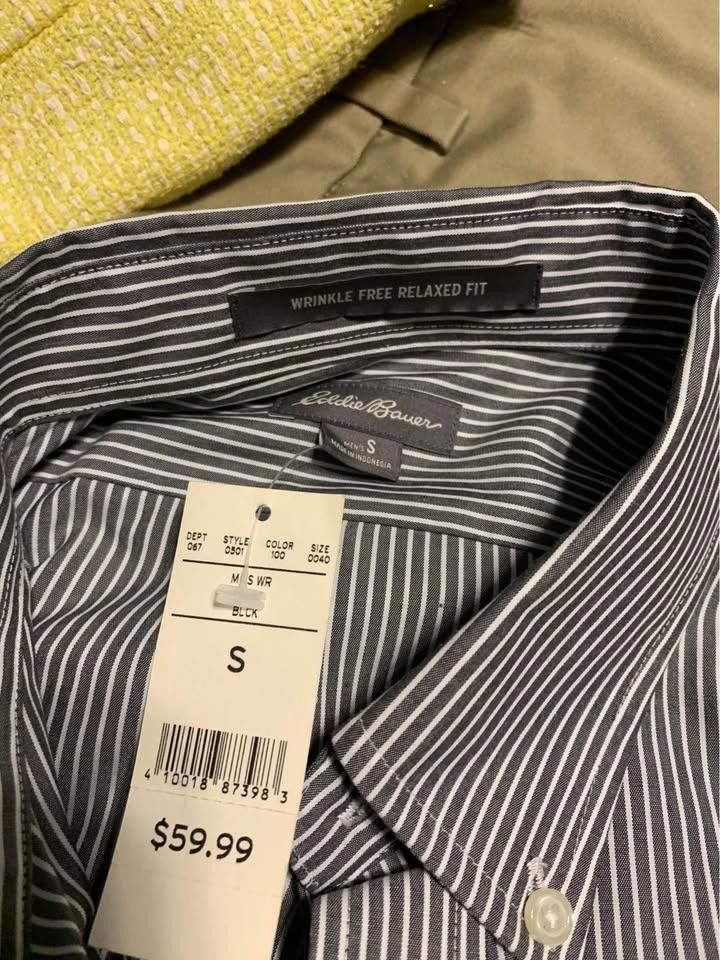 Eddie Bauer Eddie Bauer Men's Wrinkle-Free Relaxed Fit Shirt - Size S Size 36R - 3 Thumbnail