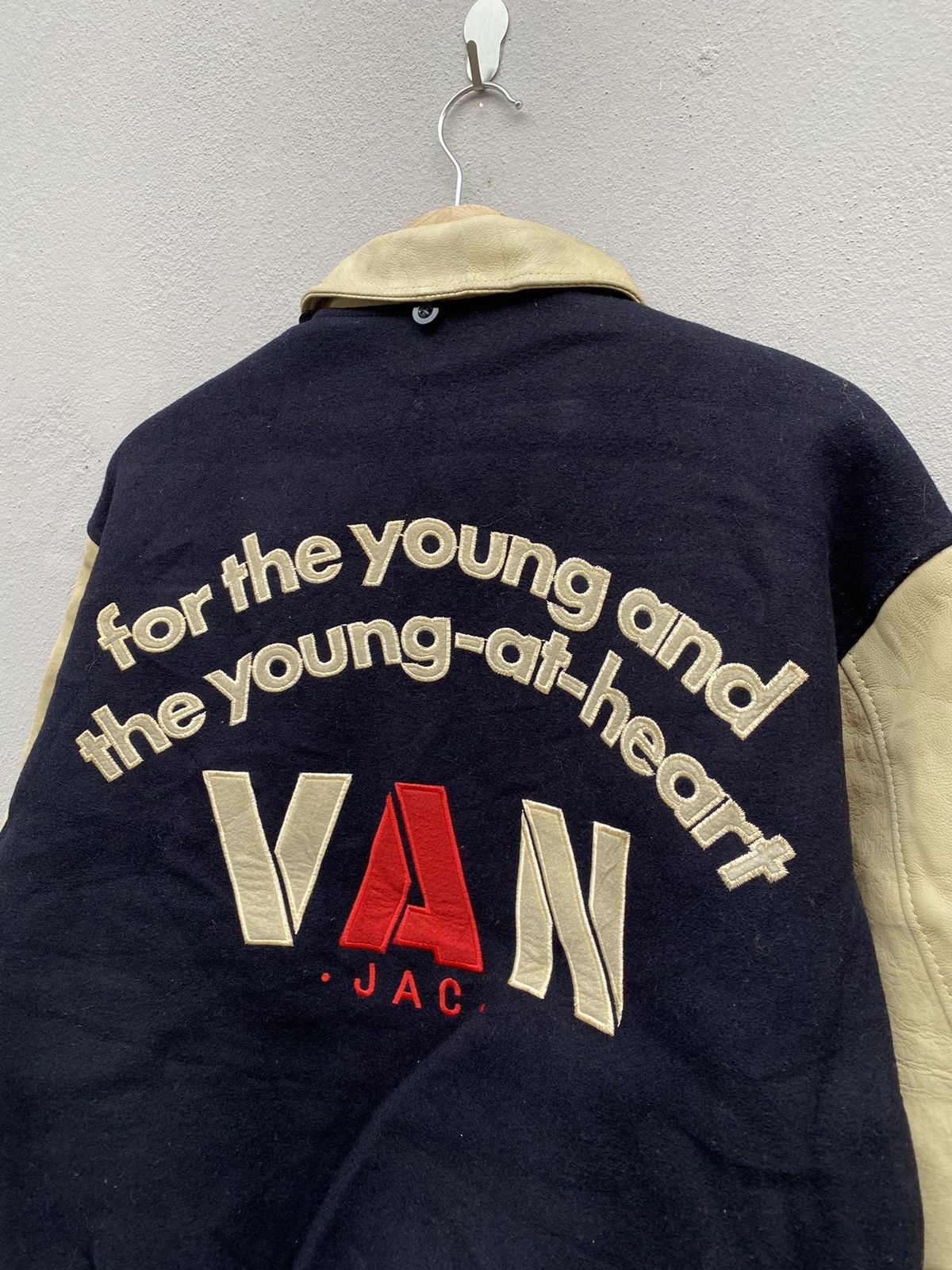 Japanese Brand 💥RARE💥 Vintage VAN JAC Varsity Leather Jacket Size US M / EU 48-50 / 2 - 10 Thumbnail