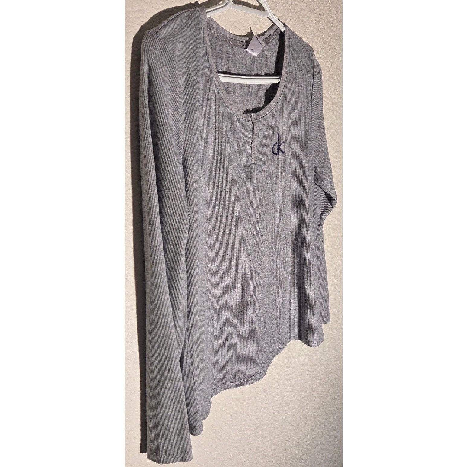 Calvin Klein Calvin Klein Heather Grey Fleece Ribbed Pajama Top XL Size XL / US 12-14 / IT 48-50 - 4 Thumbnail