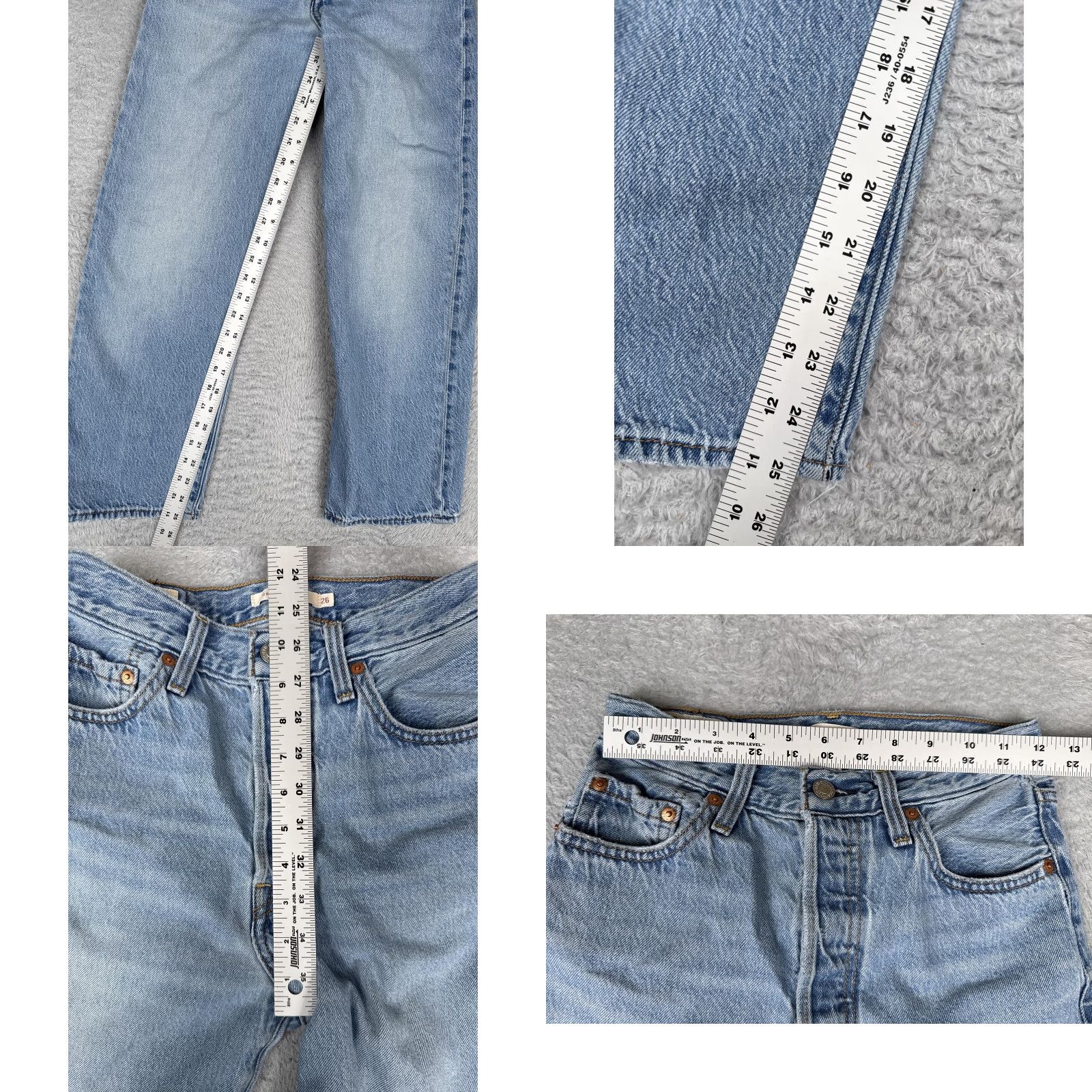 Levi's VINTAGE Levis Ribcage Straight Jeans Womens 26 Blue High Rise Button Fly 24x26 Size 26" / US 2 / IT 38 - 8 Thumbnail