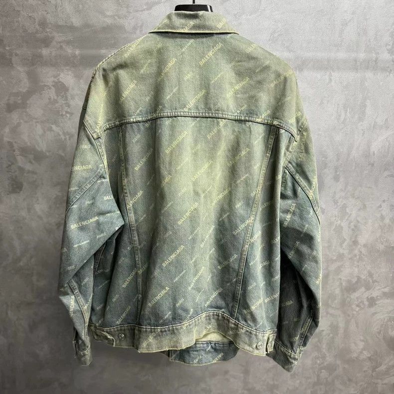Balenciaga Balenciaga Yellow Logo Denim Jacket Size S-2505 Size US S / EU 44-46 / 1 - 5 Thumbnail