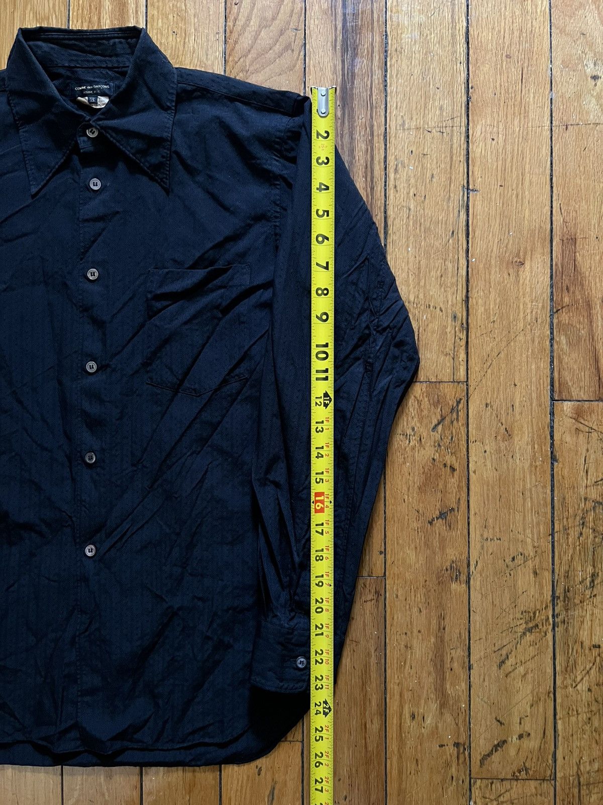 Comme des Garcons Homme Plus AD2014 Comme des Garçons Homme Plus Black Stripe Shirt Size US XS / EU 42 / 0 - 7 Thumbnail