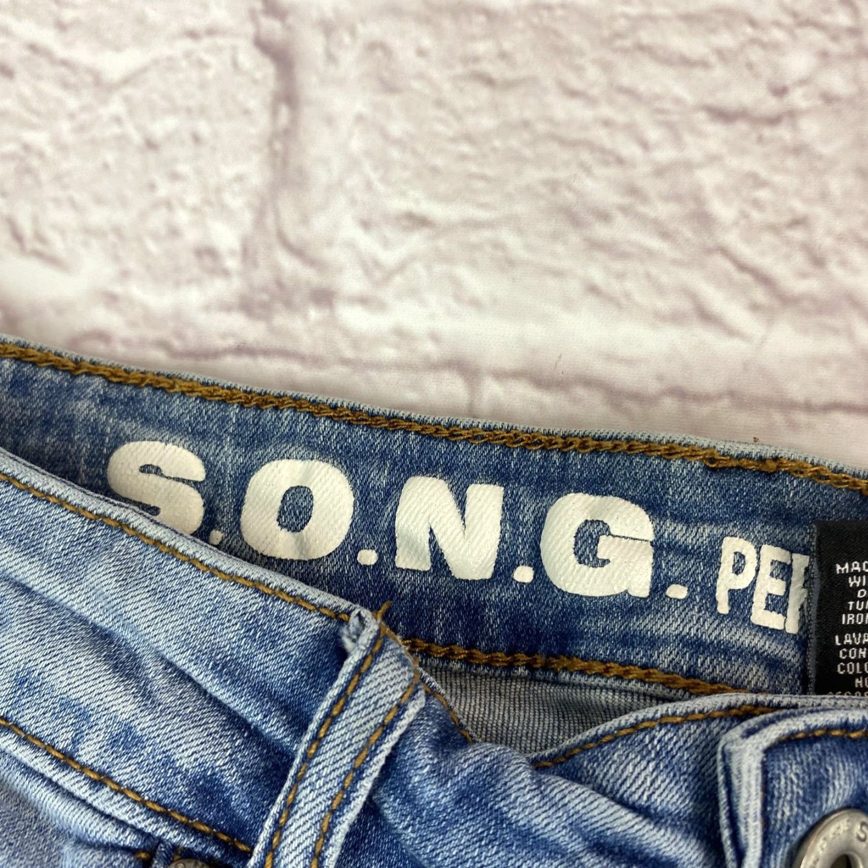 Vintage S.O.N.G Jeans Womens 7 28 Distressed Super High Rise Skinny Ankle Denim Pants Size 28" / US 6 / IT 42 - 5 Thumbnail