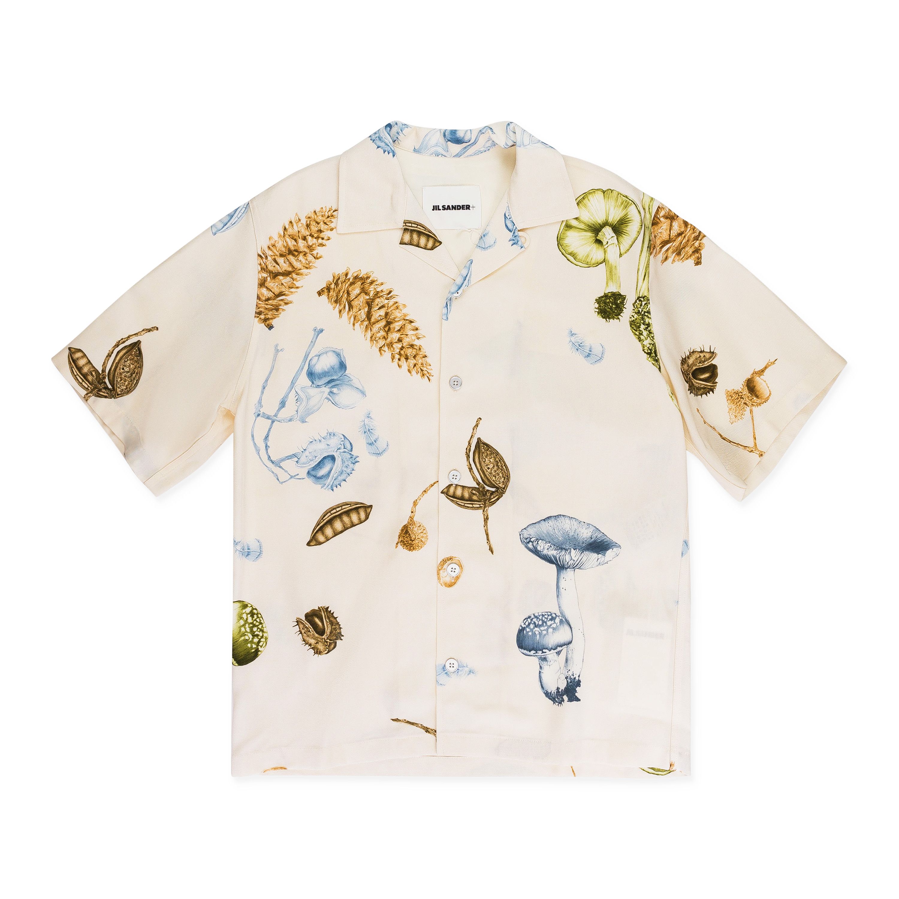 Jil Sander SHORT SLEEVE SHIRT WITH MUSHROOMS AND LEAVES PRINT SIZE 