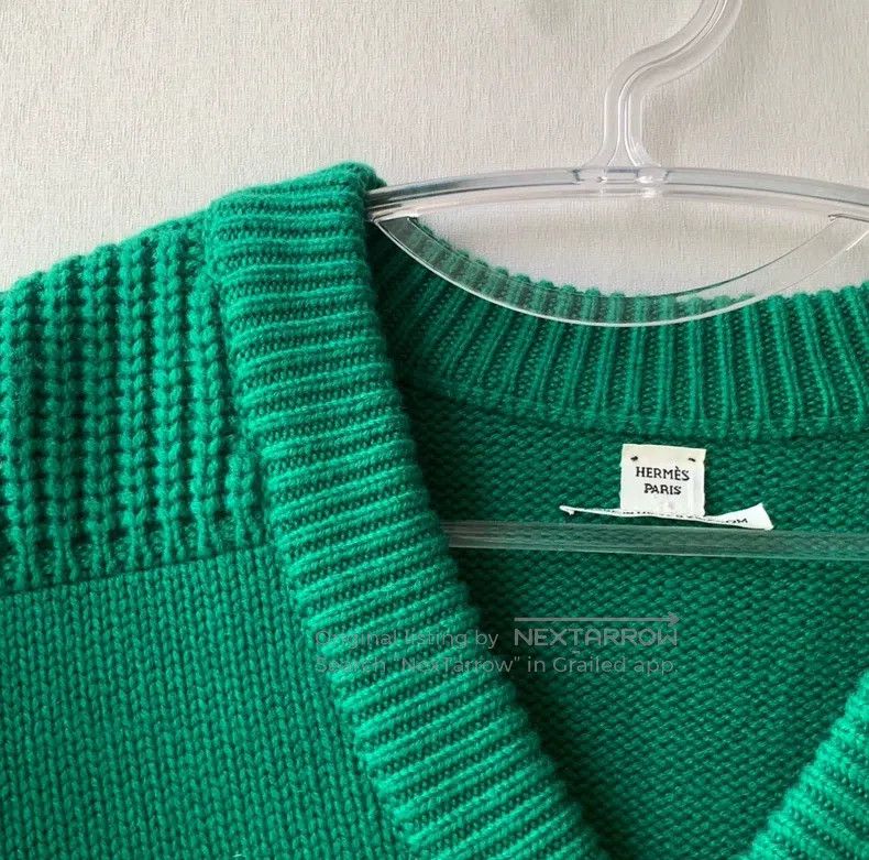Hermes Hermes Green cashmere sweater Size XXS / US 00 / IT 34 - 3 Thumbnail