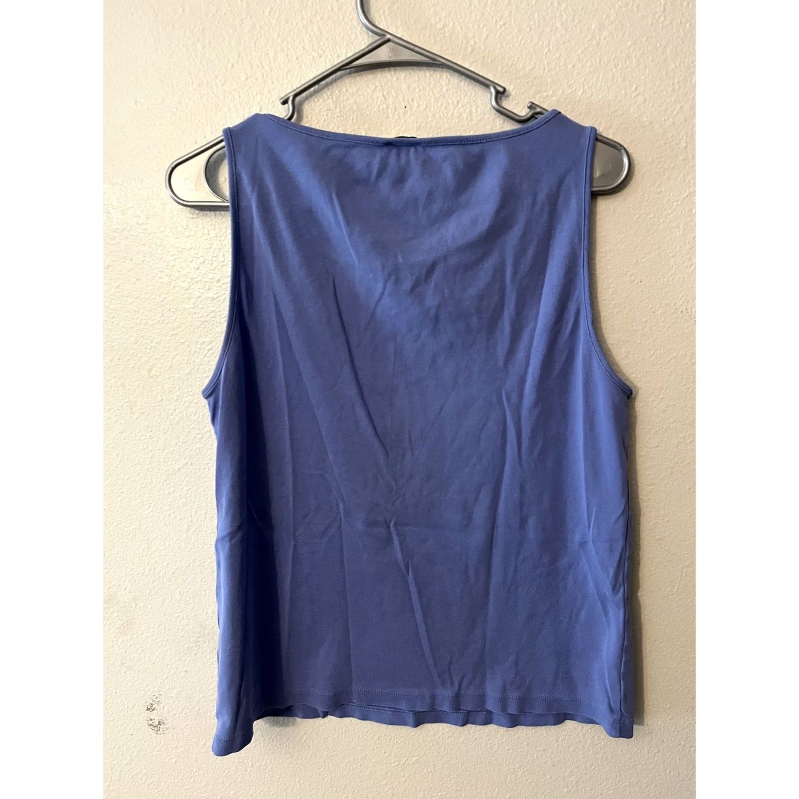 J.Crew J. CREW Blue Open-neck cami top XL 100% Cotton Women Size XL / US 12-14 / IT 48-50 - 2 Thumbnail