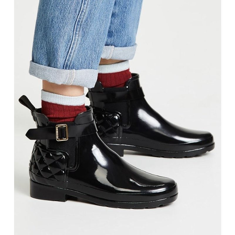 Hunter NEW Hunter Refined Gloss Quilted Chelsea Ankle Rain Boots Size US 9 / IT 39 - 1 Thumbnail