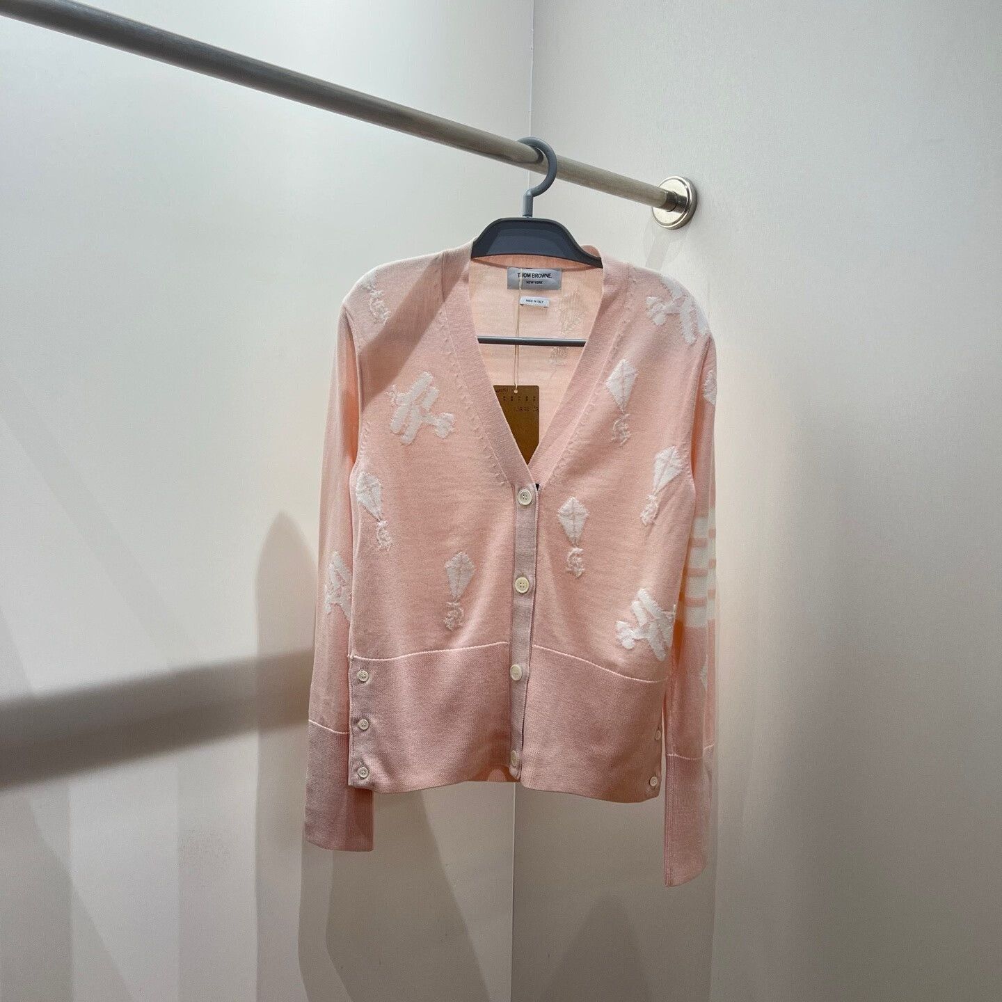 Thom Browne ThomBrowne Pink Knitted V-Neck Cardigan Size S / US 4 / IT 40 - 1 Thumbnail