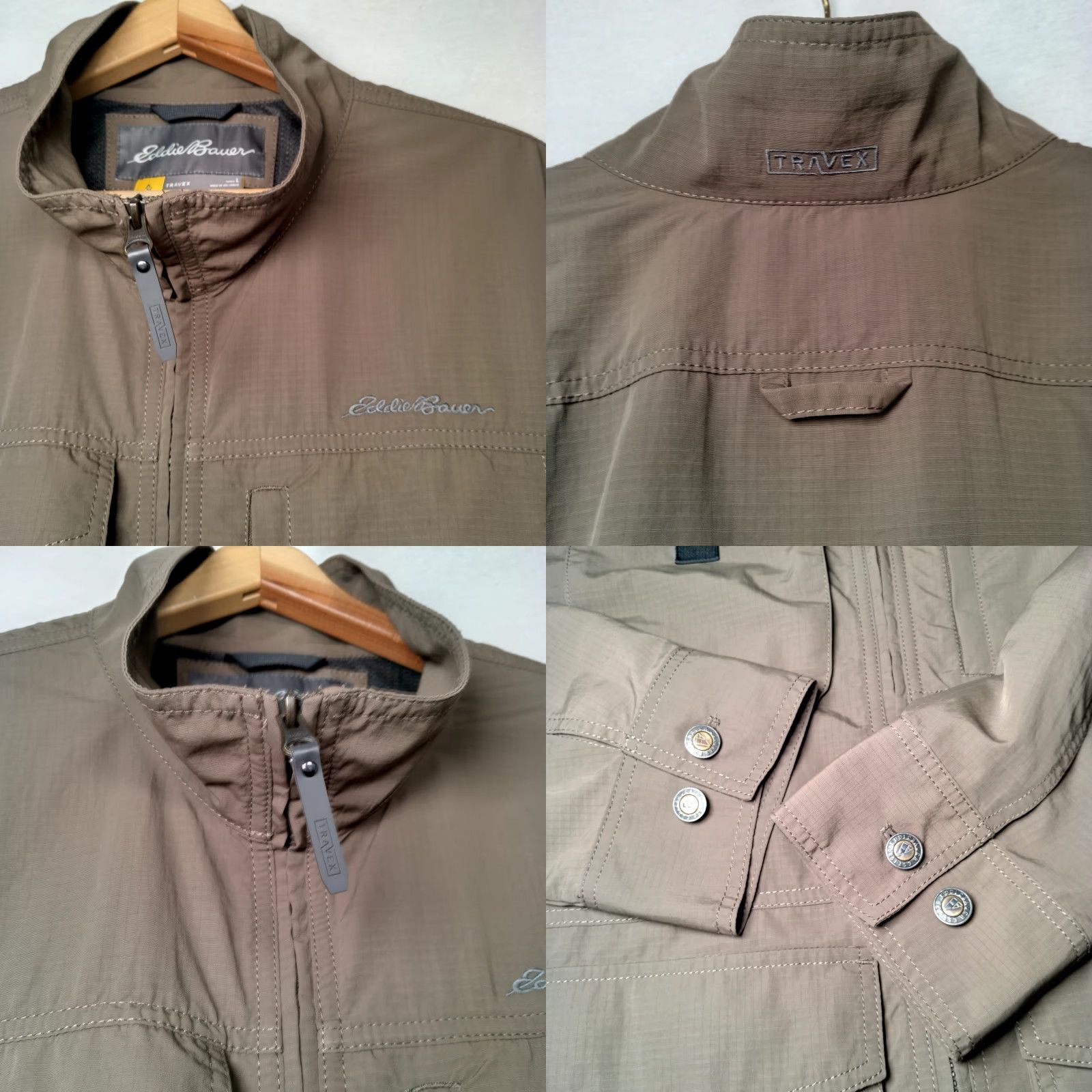Eddie Bauer Eddie Bauer Travex Jacket Men L Green Nylon Softshell Zip Stand-Up Collar Utility Outdoor Travel Size US L / EU 52-54 / 3 - 10 Thumbnail