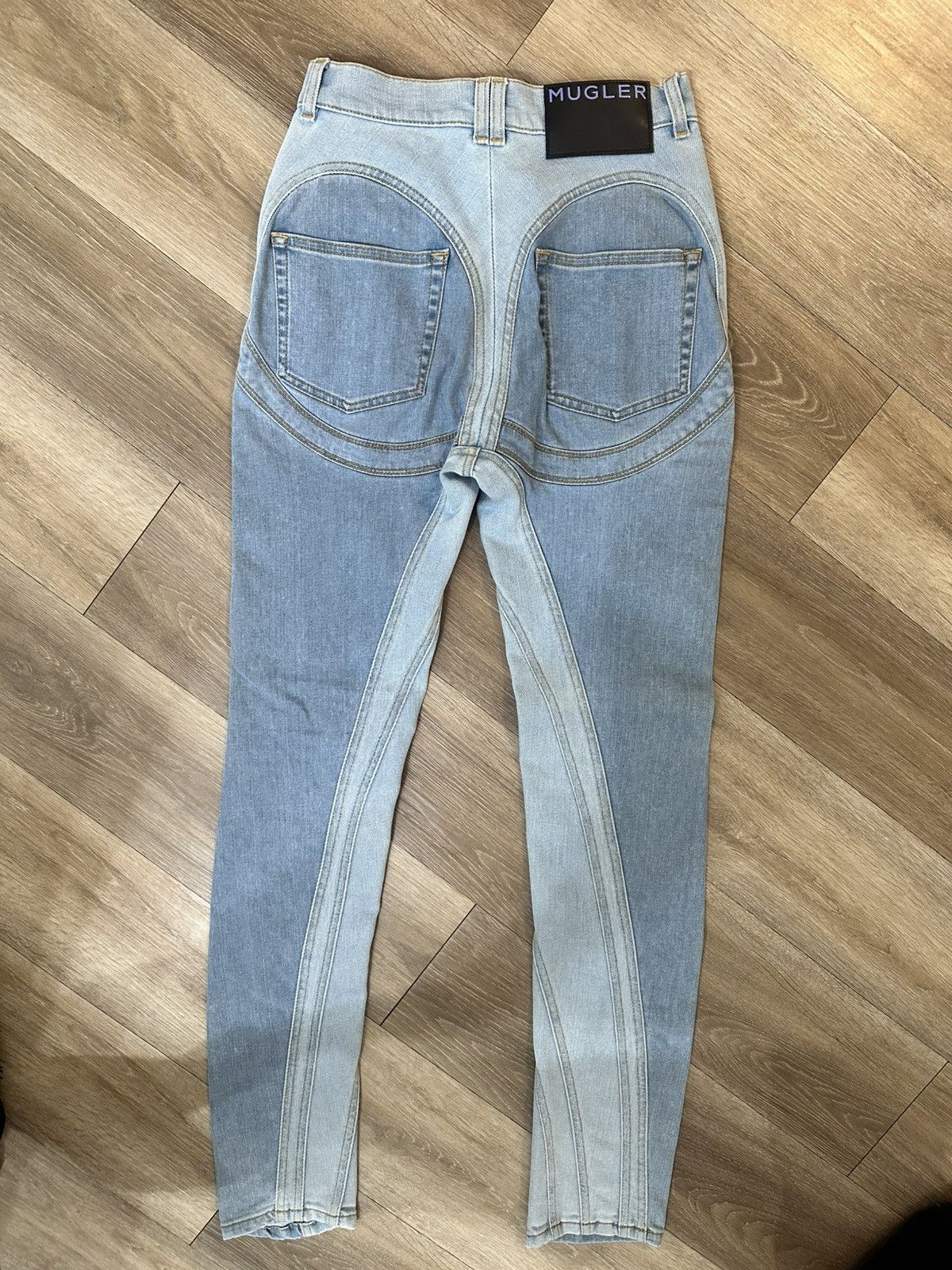 Mugler MUGLER TWO TONE SPIRAL SKINNY JEANS Size 27" / US 4 / IT 40 - 4 Thumbnail