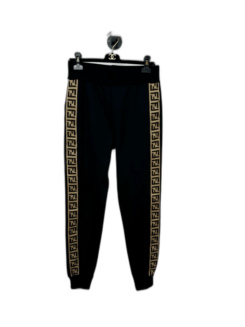 Fendi Fendi Logo Sweatpants in Black with Gold Trim Size 41" - 1 Thumbnail