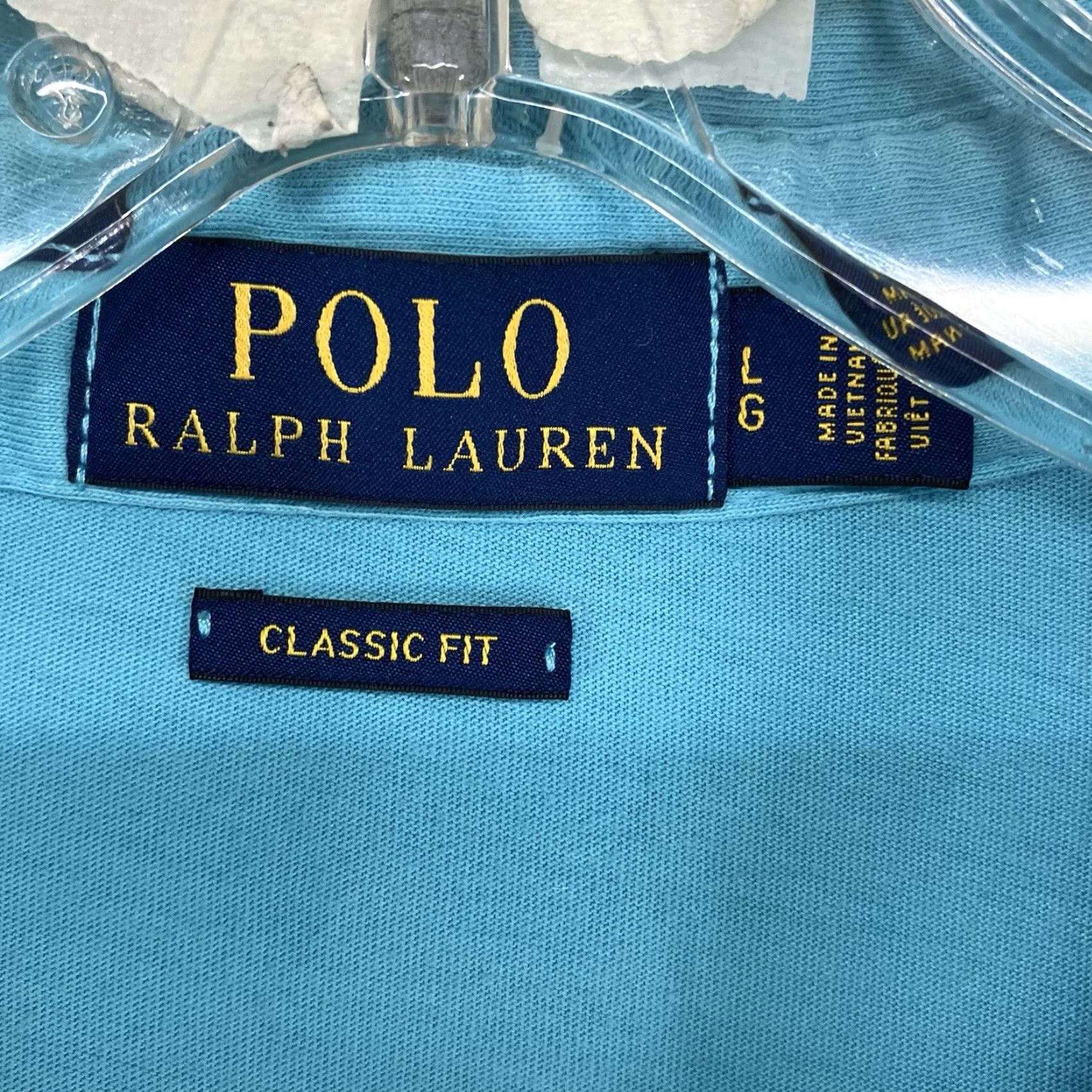 Polo Ralph Lauren Polo Ralph Lauren Shirt Mens Large Icy Blue Classic Fit Short Sleeve Cotton Size US L / EU 52-54 / 3 - 3 Thumbnail