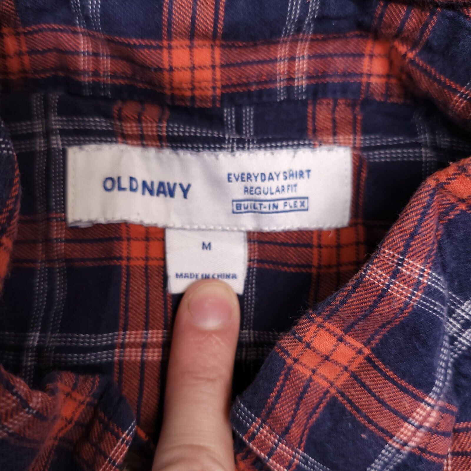 Old Navy Old Navy Tartan Flannel Shirt Mens Size Medium M Blue Orange Size US M / EU 48-50 / 2 - 3 Thumbnail