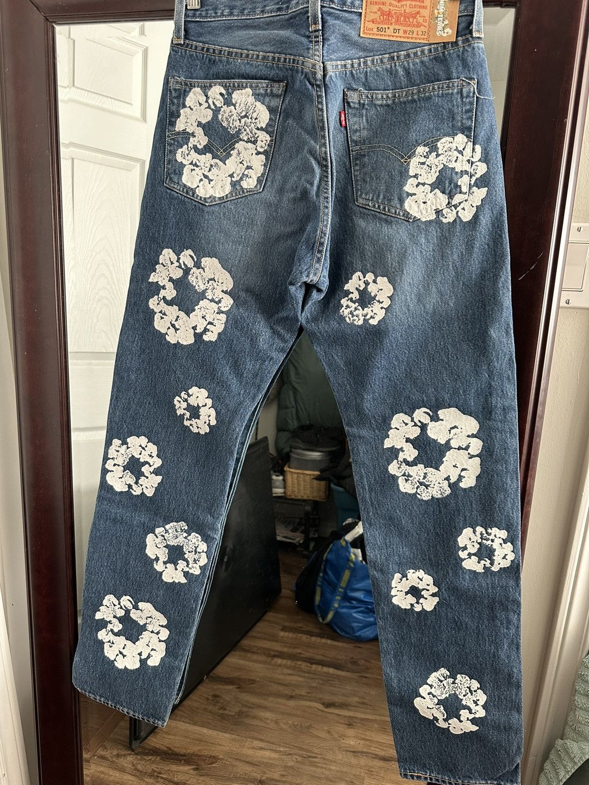 Levi's Denim Tears x Levi's The Cotton Wreath Jean 'Dark Wash' | Grailed