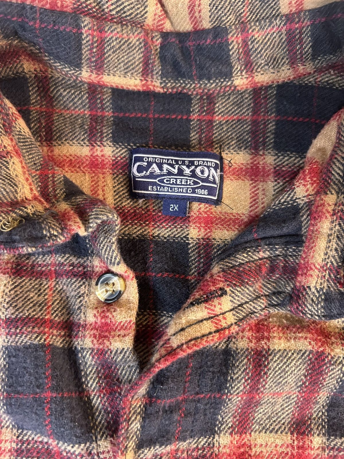Other Canyon Creek Plaid Flannel 2X Long Sleeve Red Black Yellow Size US XXL / EU 58 / 5 - 3 Thumbnail