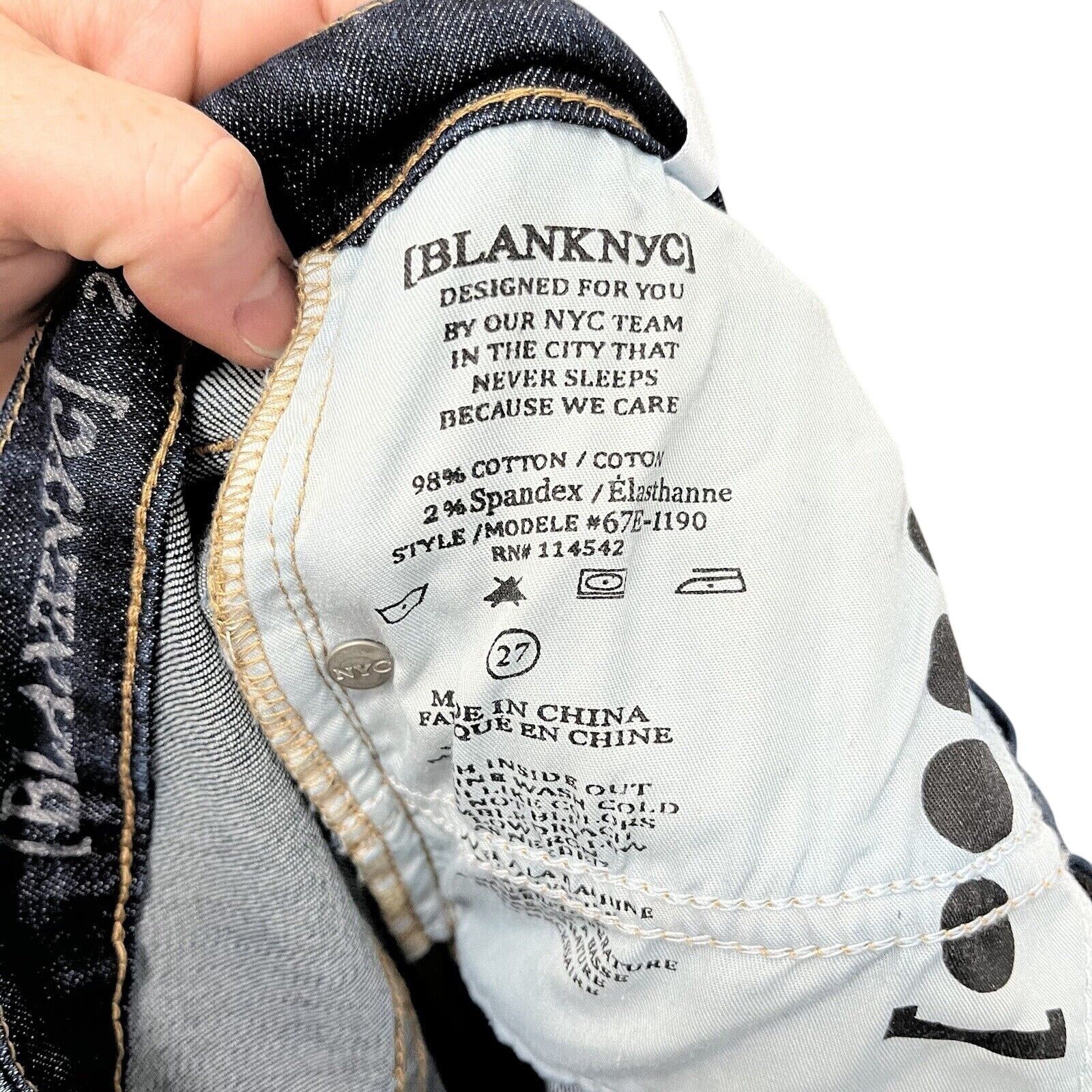 BLANKNYC Blanknyc | Dark Wash Skinny Patchwork Jeans Distressed Sz 27 Size 27" / US 4 / IT 40 - 9 Thumbnail