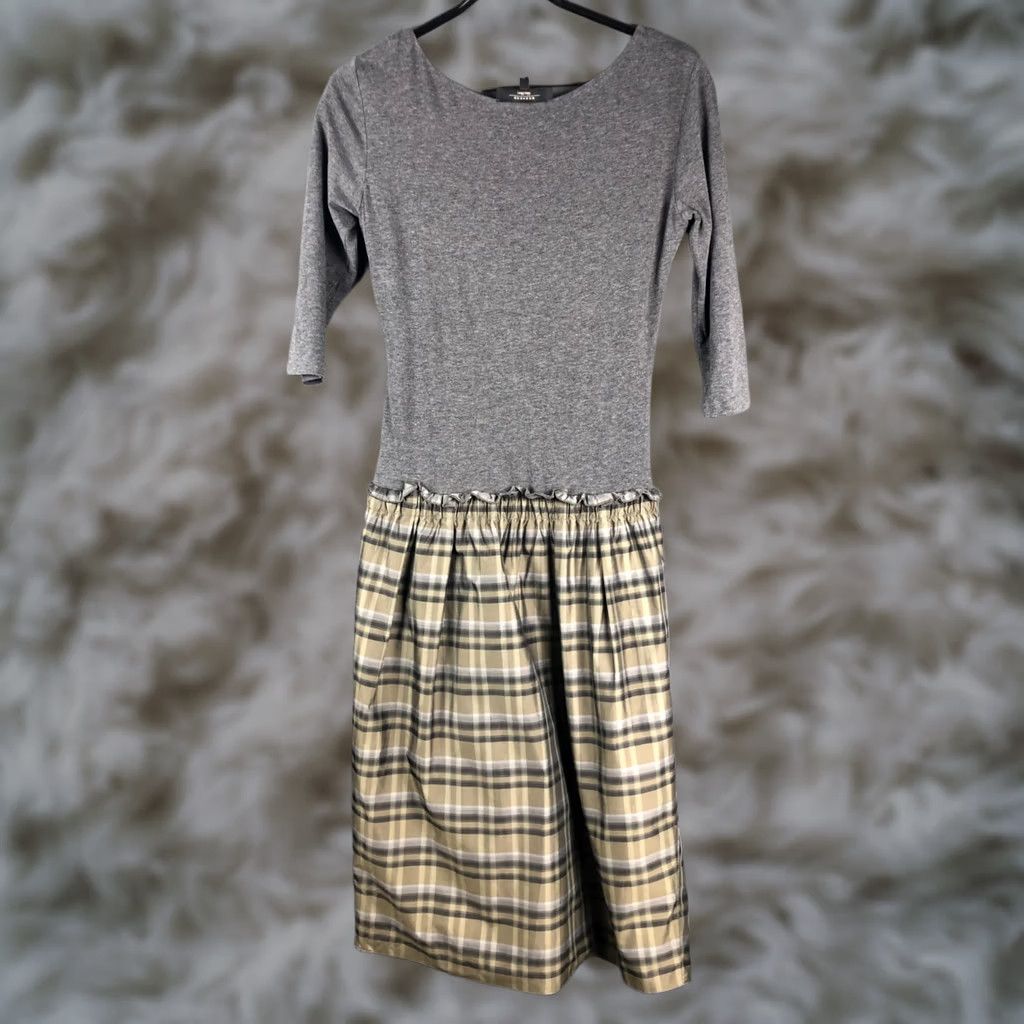 Vintage Weekend Max Mara Two-Piece Dress Gray M Check Midi Casual Women Size M / US 6-8 / IT 42-44 - 1 Thumbnail