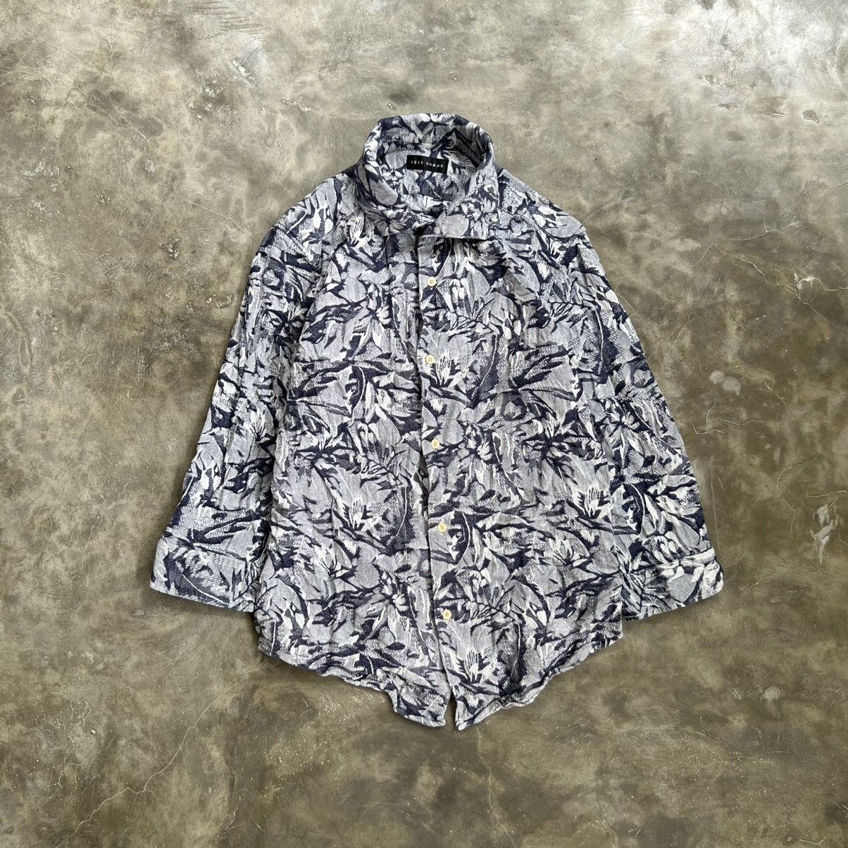 Issey Miyake Tete Homme by Issey Miyake Floral Longsleeve Shirt Size US XS / EU 42 / 0 - 1 Thumbnail