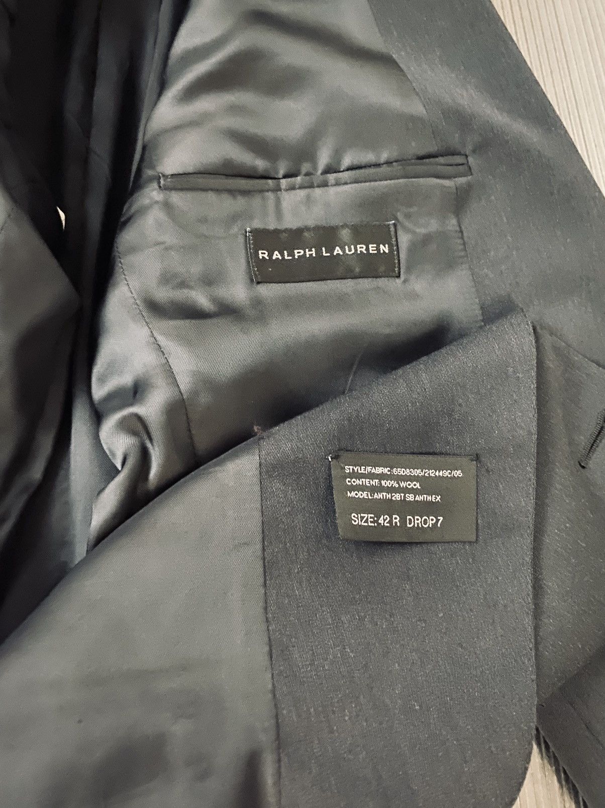 Ralph Lauren RALPH LAUREN BLACK LABEL - black 2-Btn “Anthony” Suit - 42 Size 42R - 9 Thumbnail