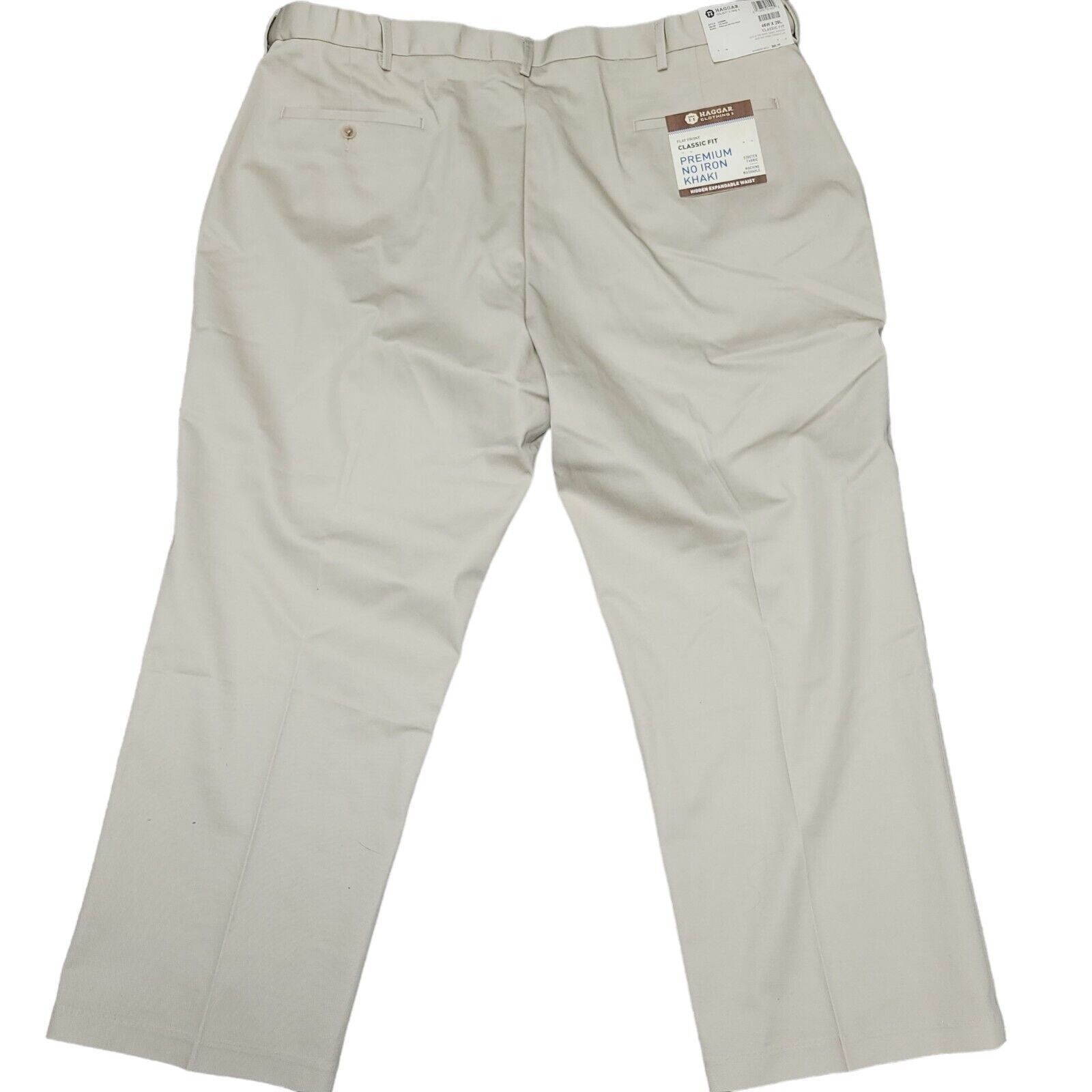 Men's Haggar Classic Fit No-Iron Khaki Size N