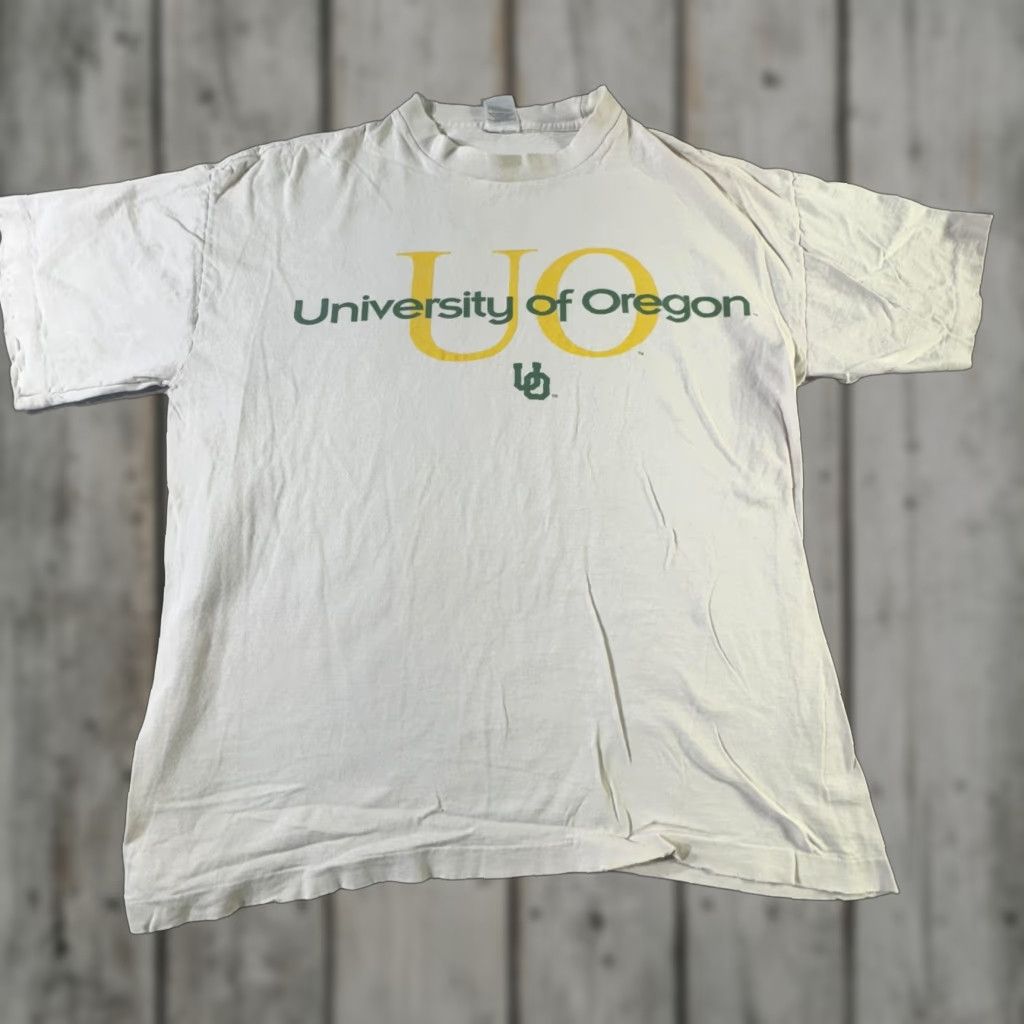Vintage VINTAGE University of Oregon T-Shirt Men Large College Logo 90s Tee Sports Retro Size US L / EU 52-54 / 3 - 1 Thumbnail