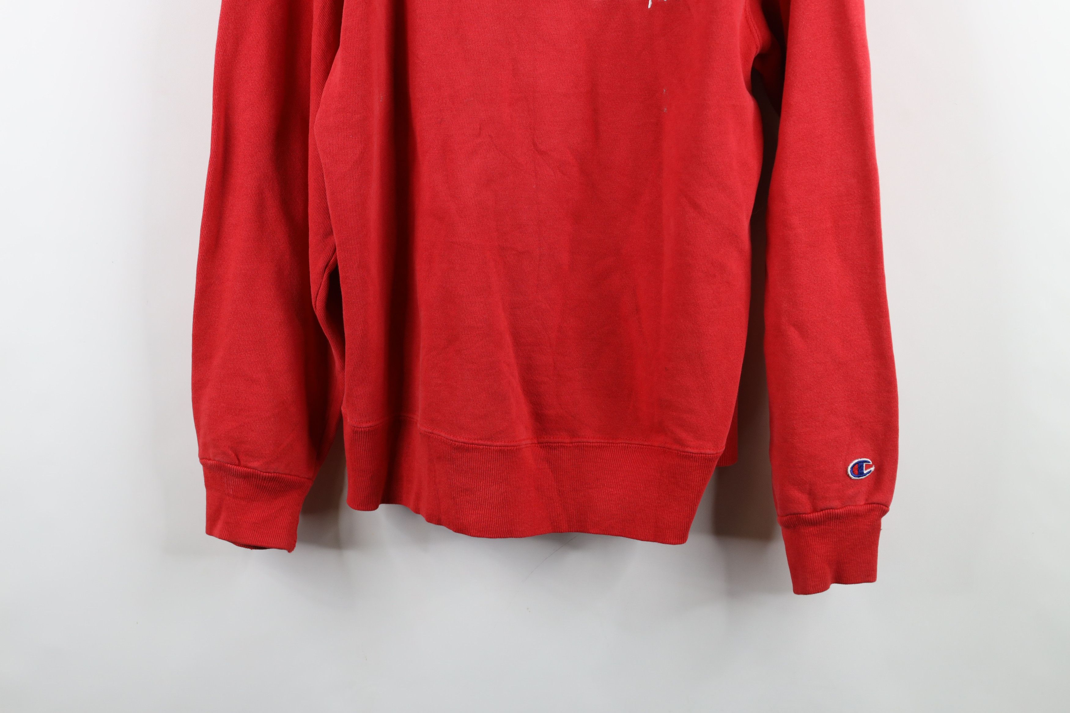 Champion × Vintage Vintage 90s Champion Spell Out Crewneck Sweatshirt Red Size US M / EU 48-50 / 2 - 3 Thumbnail