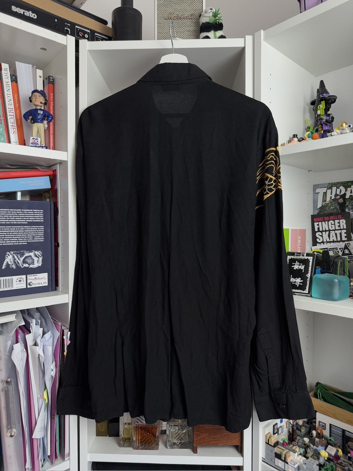 Japanese Brand × Vintage Vintage 90s black dragon embroidered longsleeve shirt archive Size US M / EU 48-50 / 2 - 2 Thumbnail