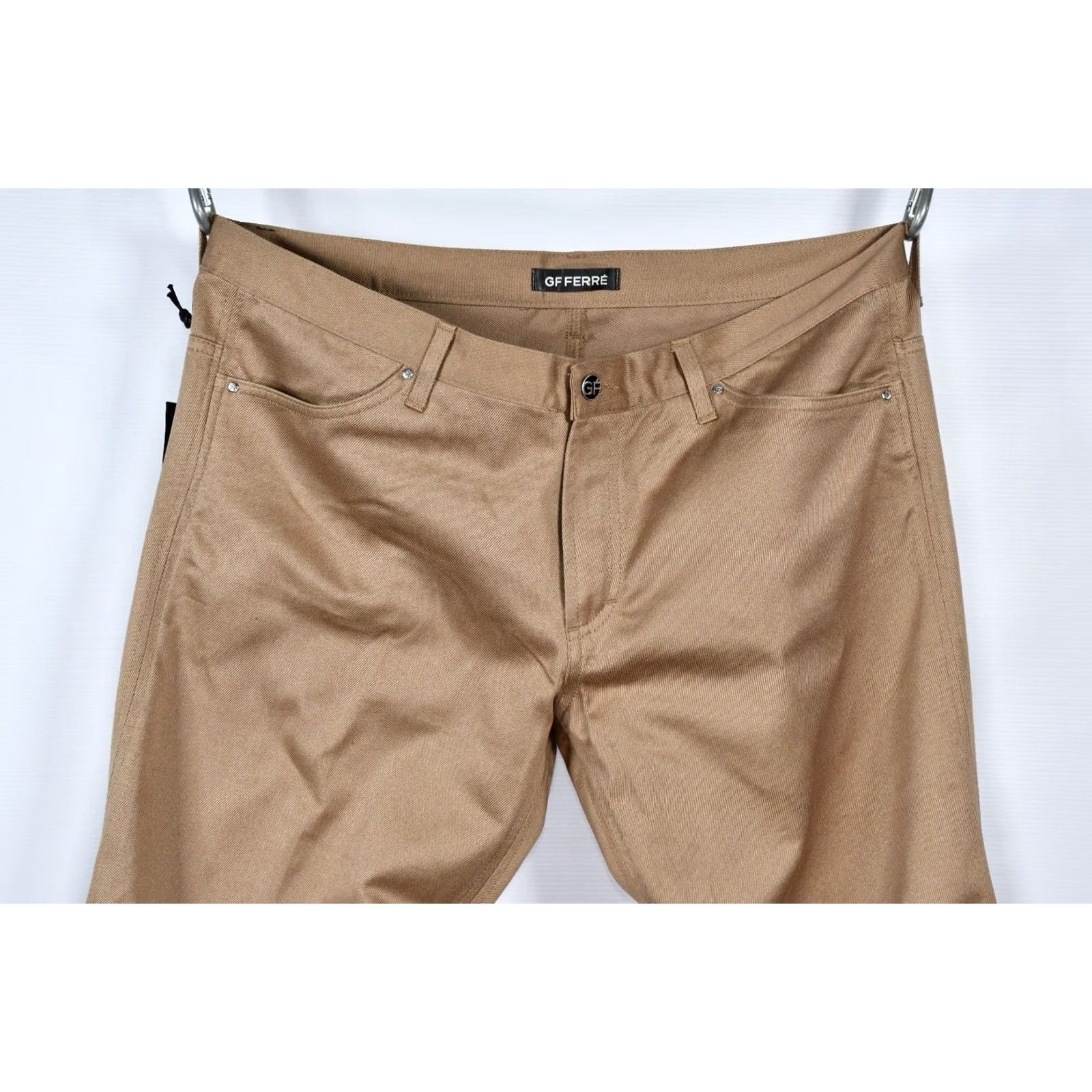 Vintage GF FERRE Pants Men Wide-Leg 5-Pocket Zip Detalis Size 40 Beige Vintage? No Size US 40 / EU 56 - 2 Thumbnail