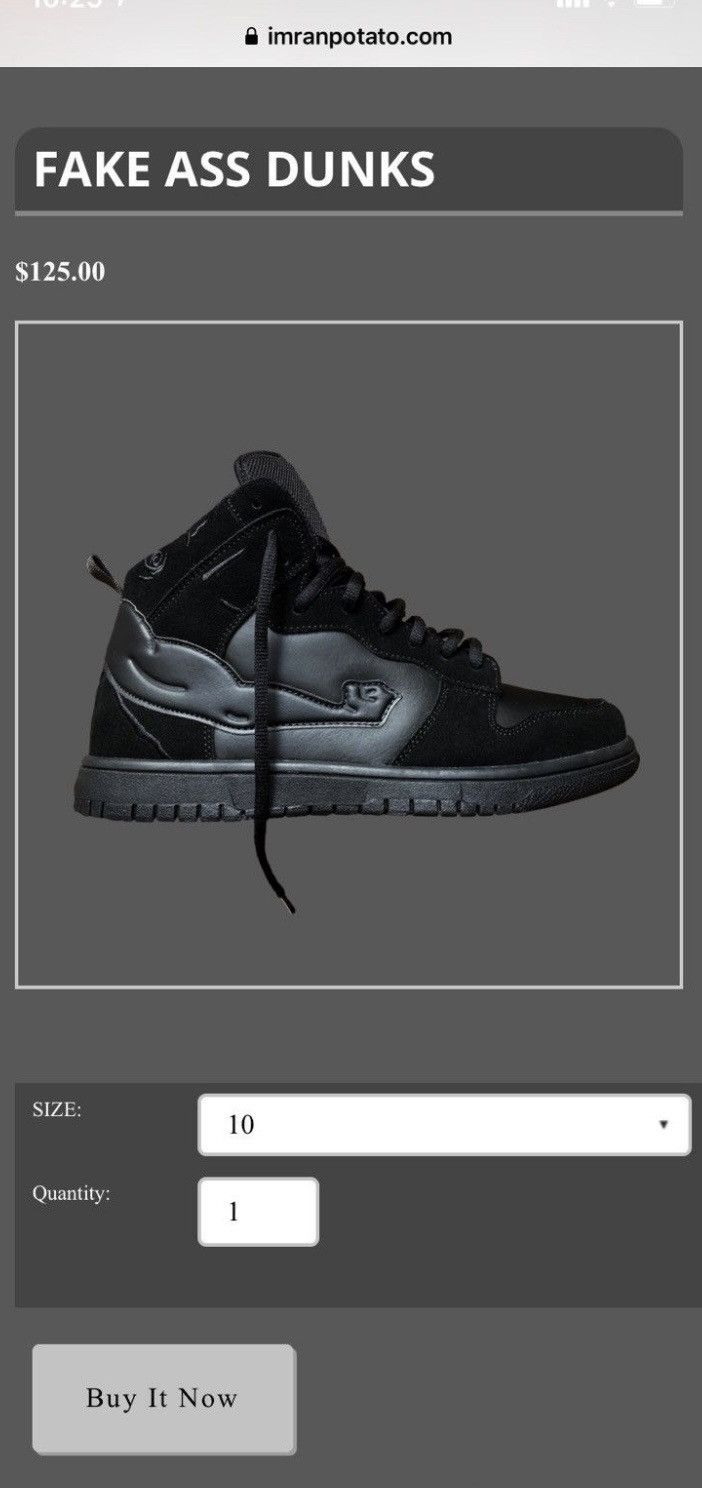 Imran Potato imran potato fakeass dunk black 10 NEW Size US 10 / EU 43 - 3 Thumbnail