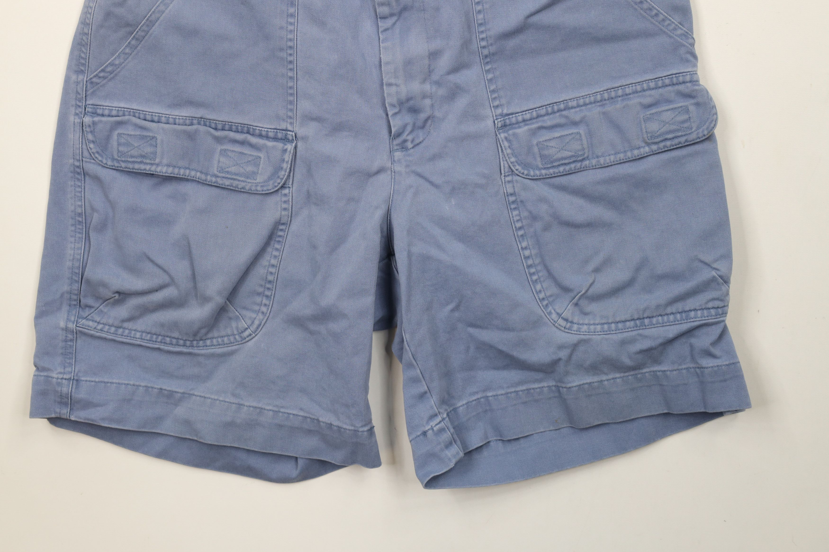 Ralph Lauren × Vintage Vintage 90s Ralph Lauren Out Above Knee Cargo Shorts Blue Size US 33 - 4 Thumbnail