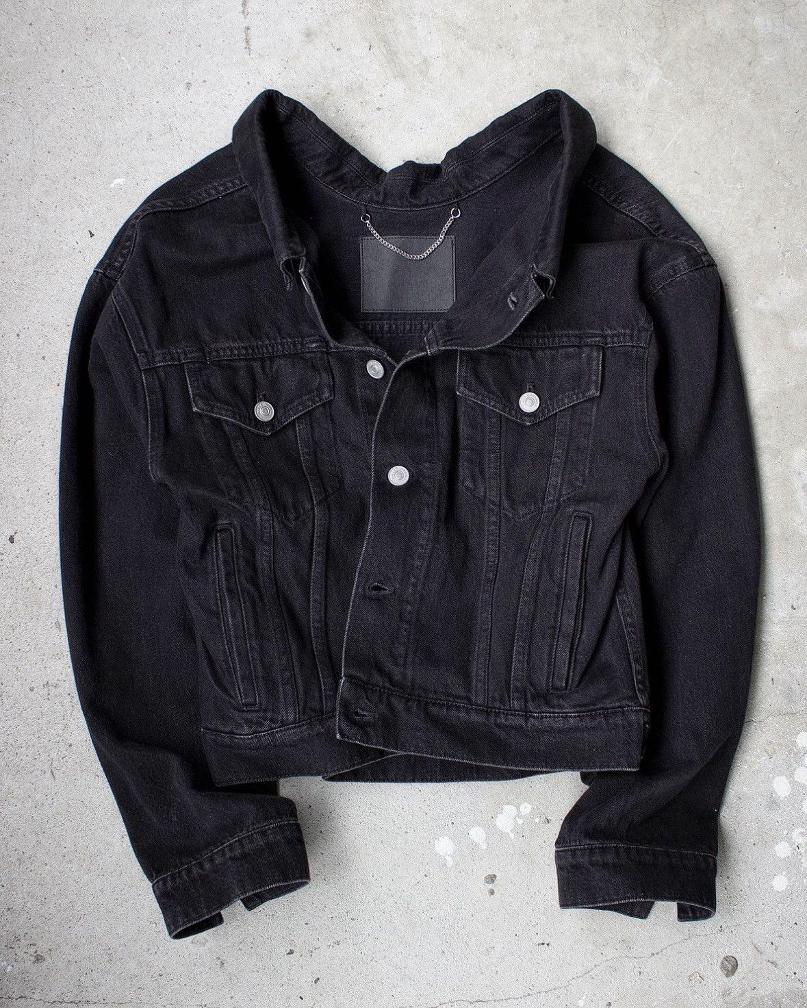 Pre-owned Balenciaga F/w 16 Swing Denim Jacket In Black