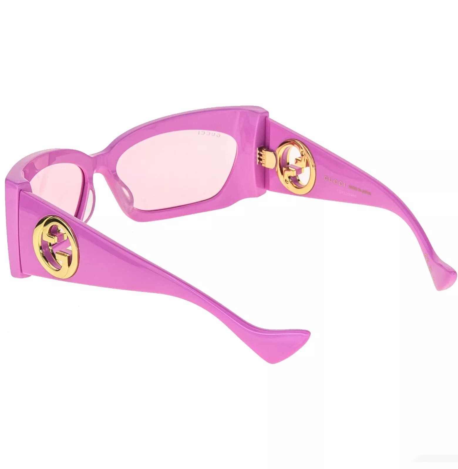 Gucci GUCCI 1412 Pink Gold Logo Gg1412S Geometric Sunglasses 003 Size ONE SIZE - 6 Thumbnail