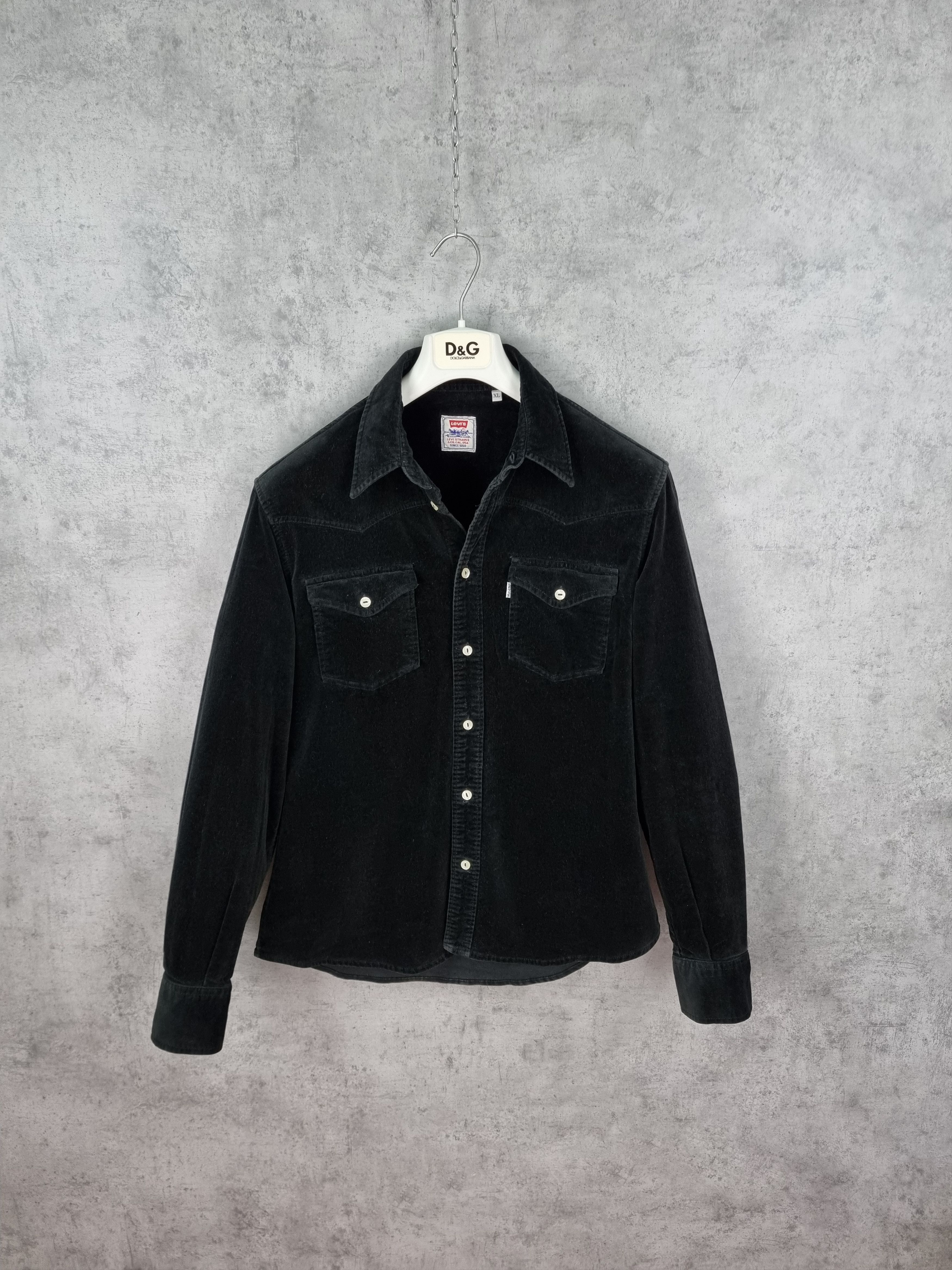Levi's × Levi's Vintage Clothing Levis Deep Black Velvet Corduroy Cowboy Shirt Size US M / EU 48-50 / 2 - 7 Thumbnail