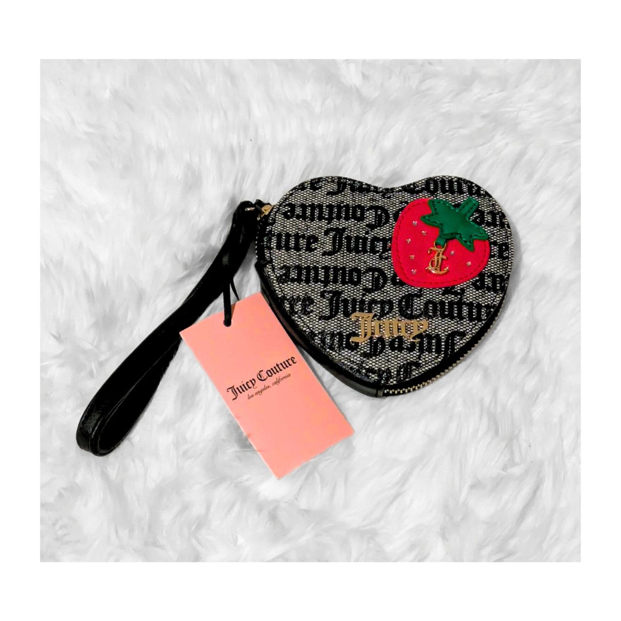 Juicy Couture Juicy Couture Heart Wristlet Coin Purse Strawberry Logo Y2K Size ONE SIZE - 1 Thumbnail