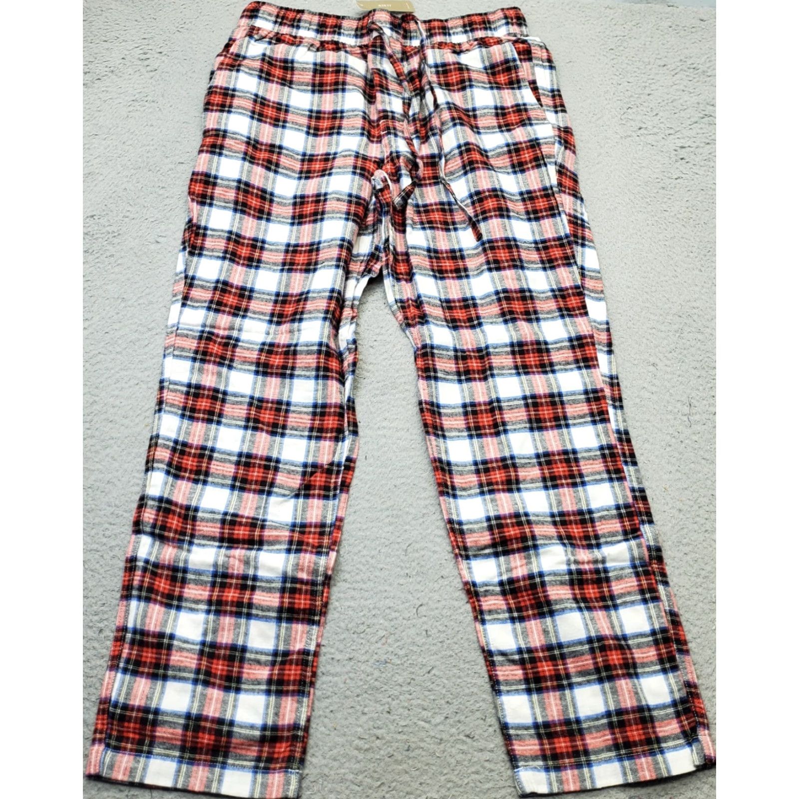 J.Crew J.CREW Mens Size L Multicolor Plaid Flannel Trouser Pants Elastic Waist Drawstring - 100% Cotton, Pleated, Breathable, Pockets, Regular Fit Size US 33 - 2 Thumbnail