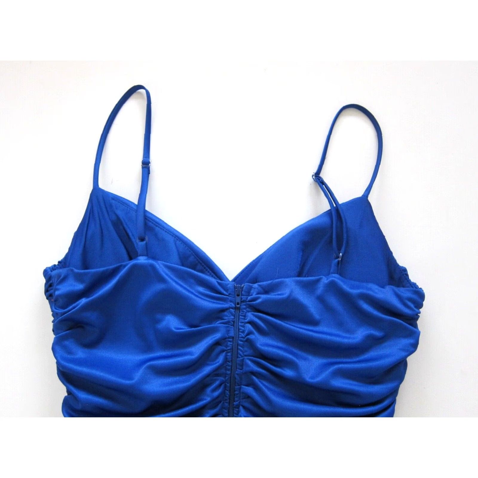 Vintage VINTAGE Rubber Ducky Blue Dress Bodycon Spaghetti Strap Ruched Medium Dress Women Sleeveless Blue 90s Theme Females Size M / US 6-8 / IT 42-44 - 5 Thumbnail