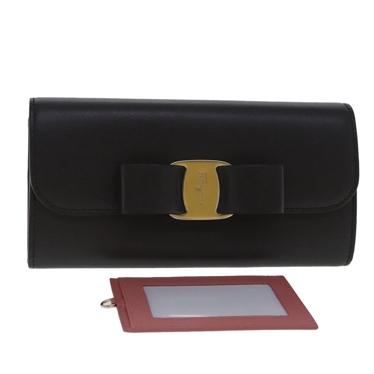 Salvatore Ferragamo Vara Black Leather Wallet (Pre-Owned) Size ONE SIZE - 1 Thumbnail