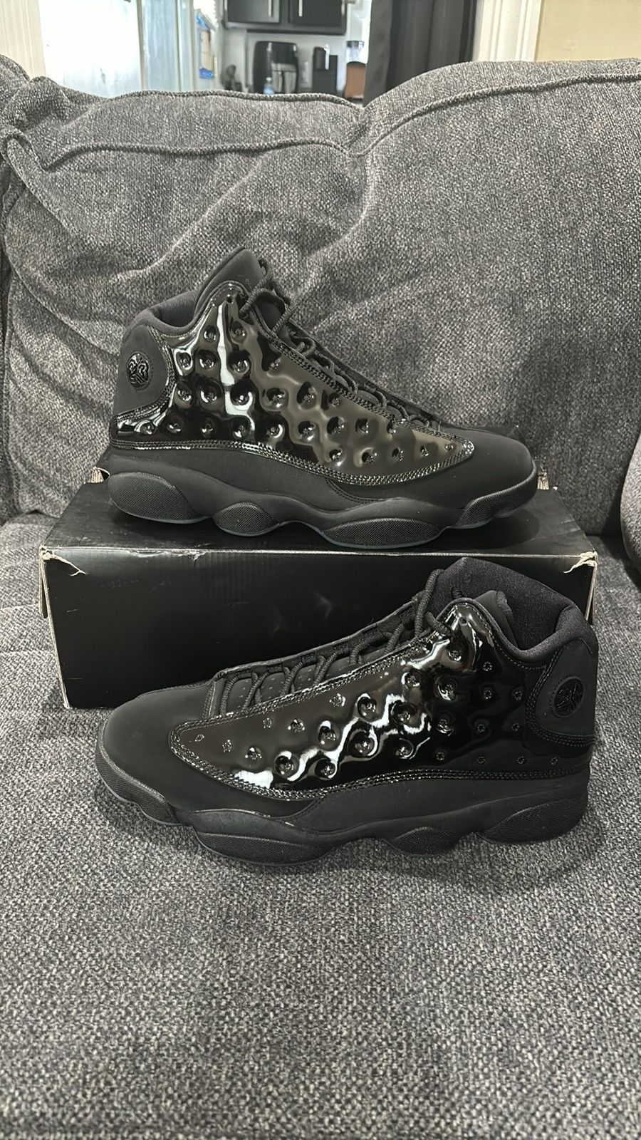 image of New Air Jordan 13 Cap N Gown Shoes in Black, Men's (Size 12)