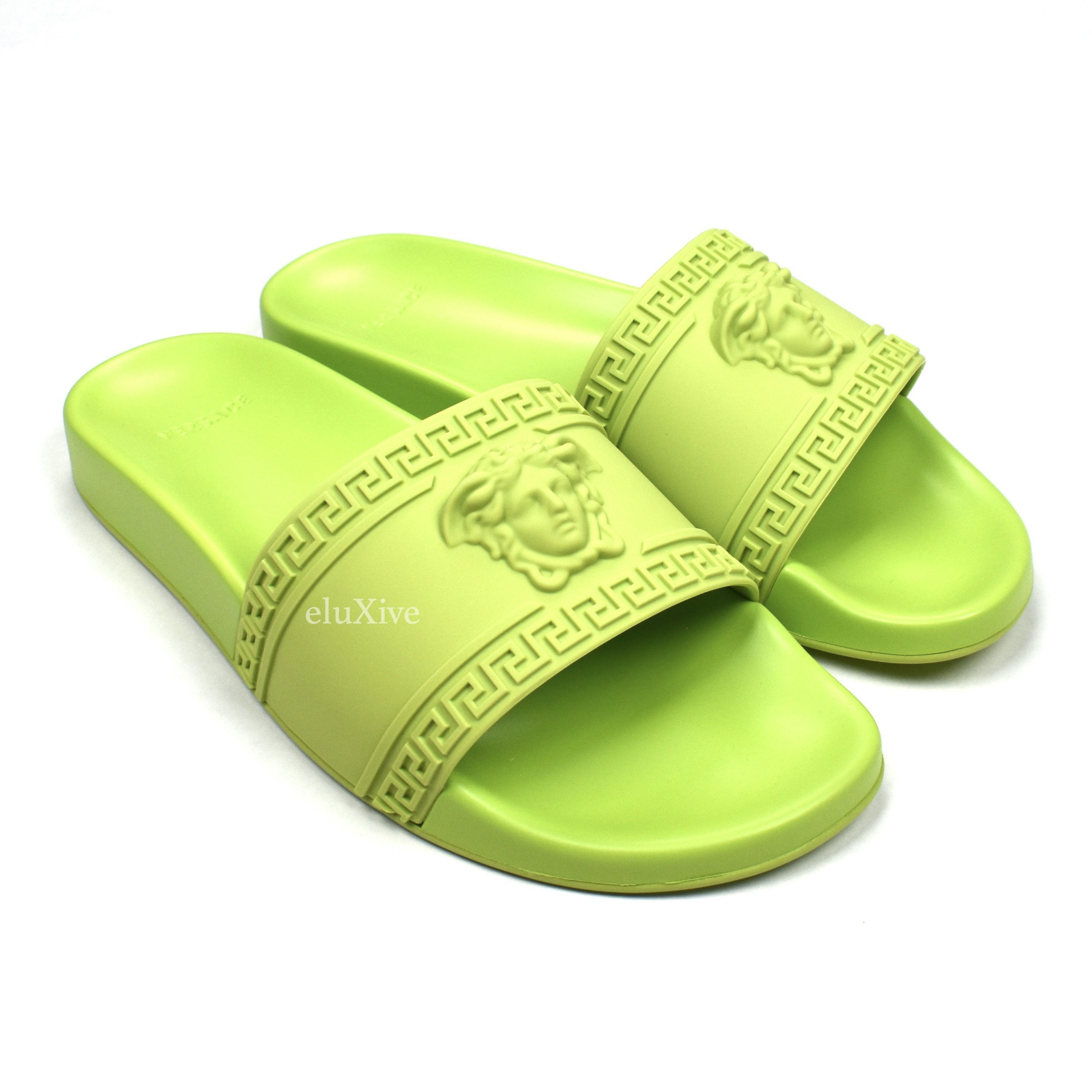 Versace Versace Neon Green Palazzo Medusa Pool Slides NWT Size US 9 / EU 42 - 1 Preview