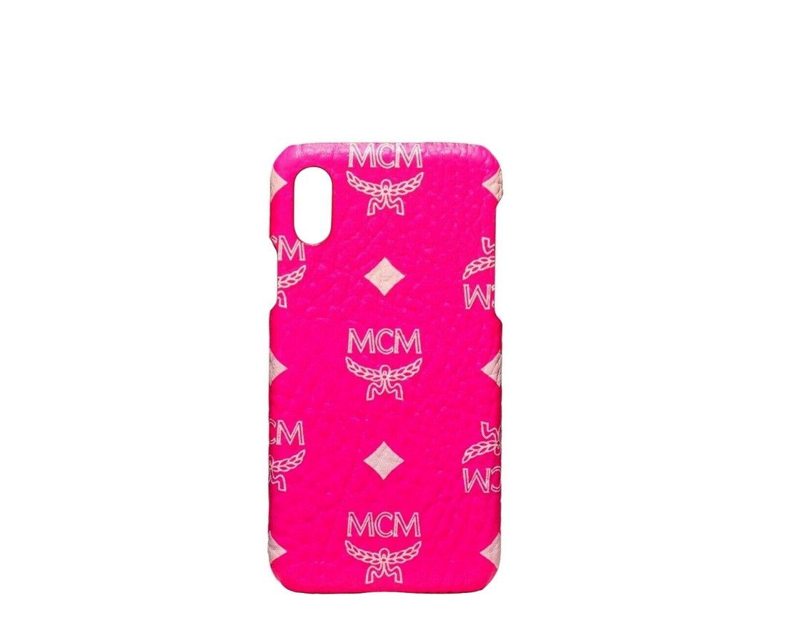 MCM Unisex Neon Pink Visetos IPhone X / XS Cell Phone Case Size ONE SIZE - 1 Thumbnail