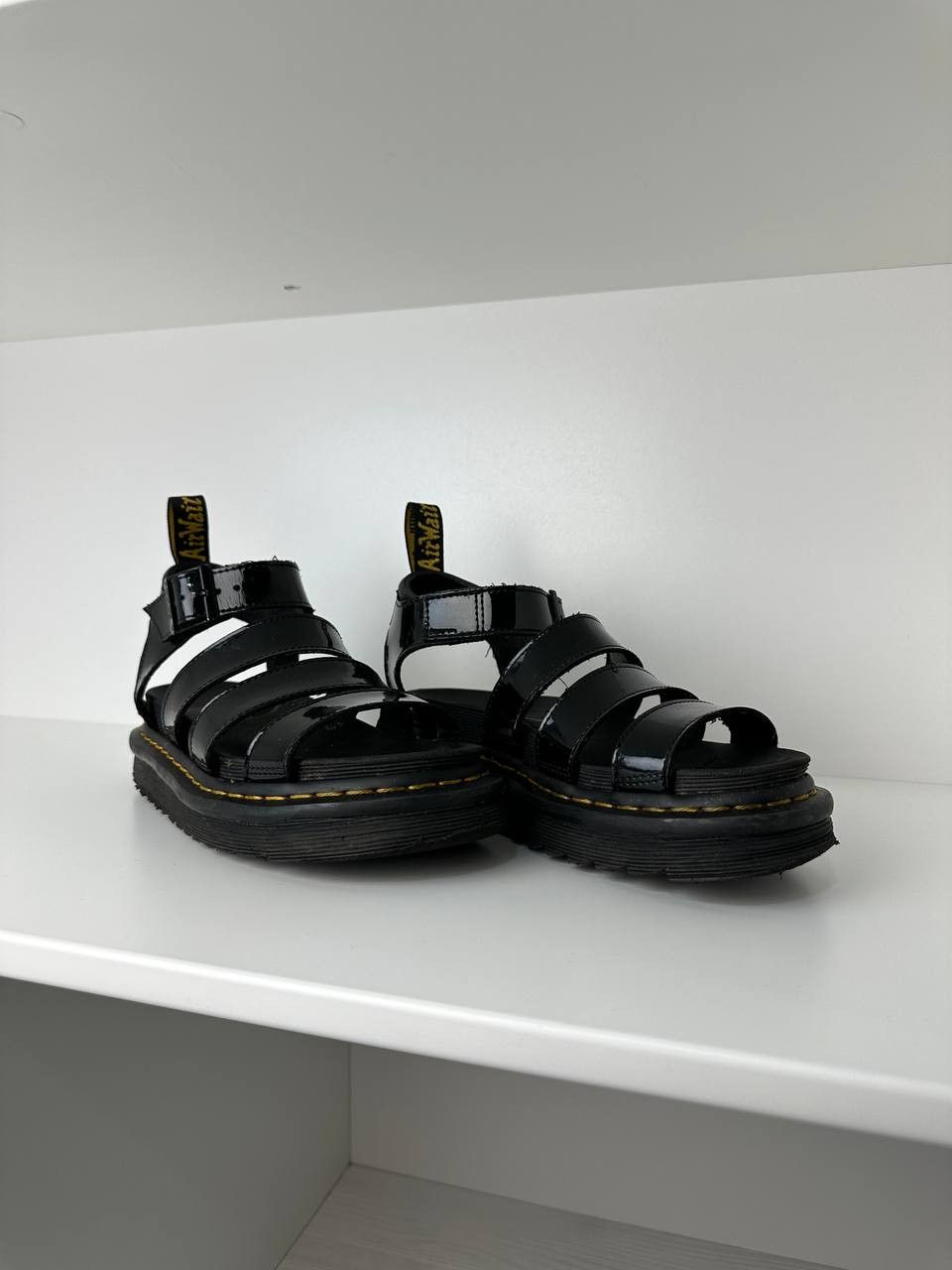 Dr. Martens Dr. Martens Blaire Black Leather Platform Sandals Size US 6 / IT 36 - 1 Thumbnail