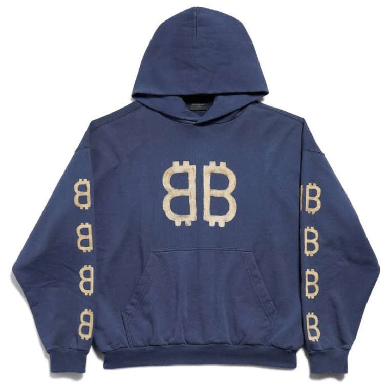 BALENCIAGA★Crypto フーディー Balenciaga Crypto logo-print Distressed Hoodie | Blue | FARFETCH