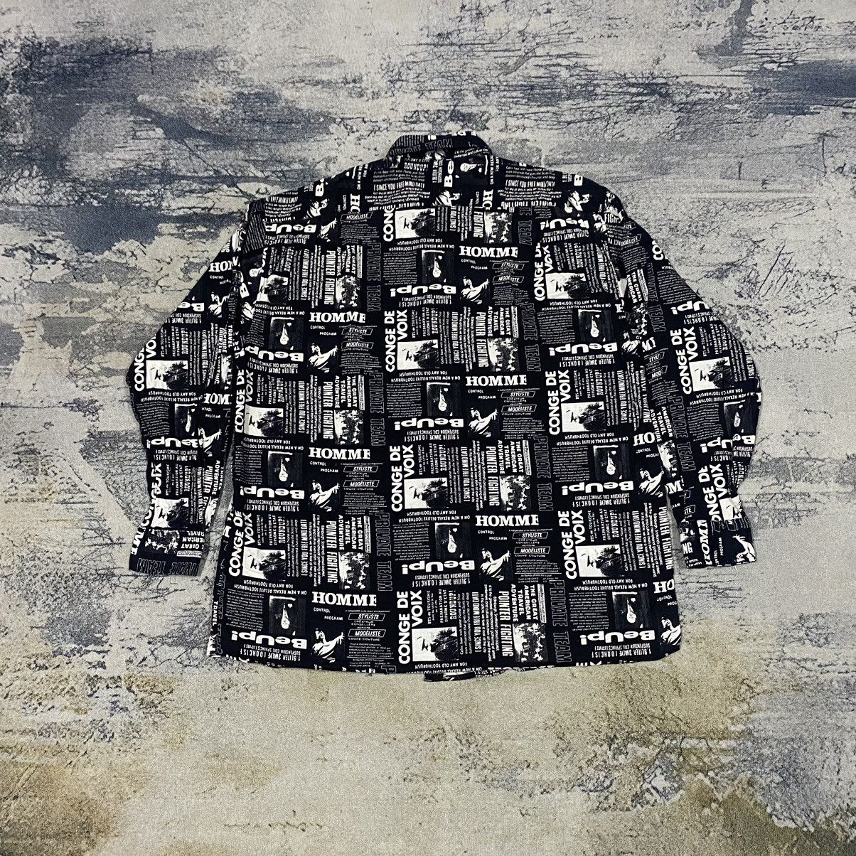 Japanese Brand × Vintage Vintage Brick Light NewSPaper Full Print Button Up Size US L / EU 52-54 / 3 - 7 Thumbnail